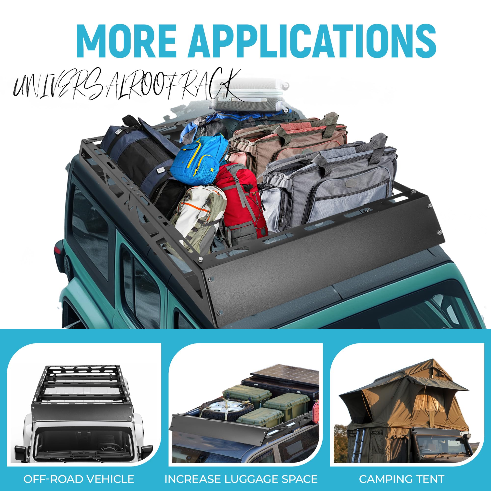 Ecotric 50 '' X 39 '' X 4.75 '' Roof Rack Cargo Basket W/Cross Bars Fit For Car Suv Pickup Truck Van Universal Top Cargo Carrier