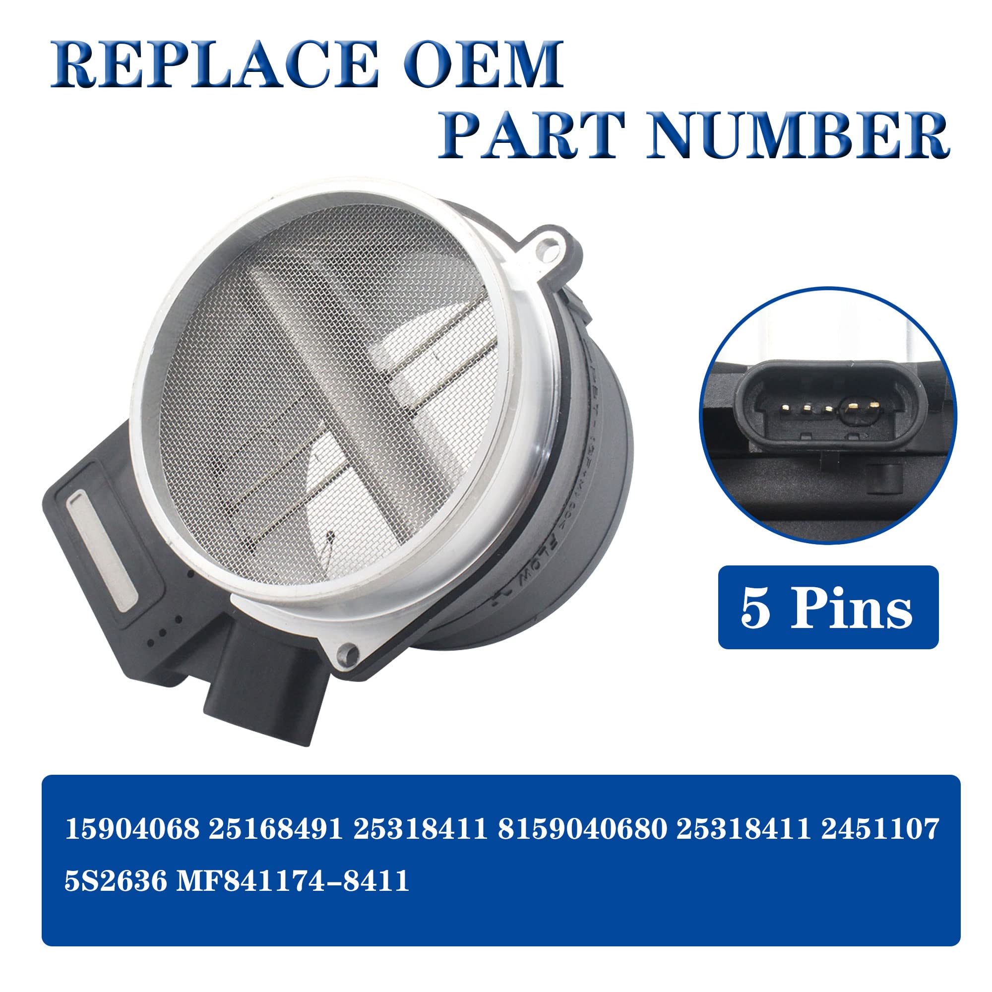 AdvanEX Mass Air Flow Sensor MAF Compatible with Chevrolet Silverado Suburban Escalade Tahoe Yukon 99-07 /Cadillac Rainier Devil