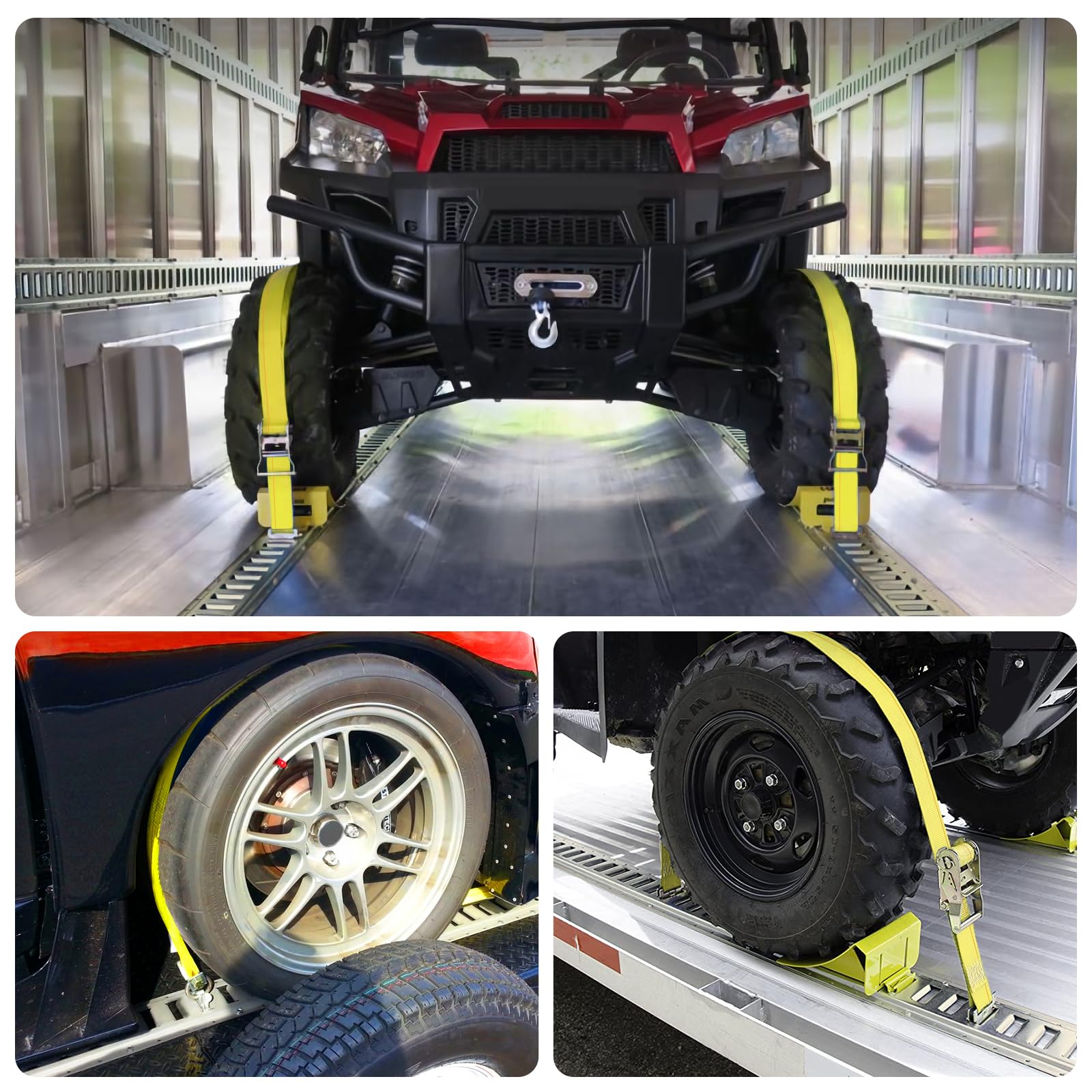 Trekassy 8Ft Horizontal E-Track Tie-Down Rail Kit With 8 Steel O-Ring Anchors And 8 Rope Tie Offs For Truck Bed, Trailers- Silve