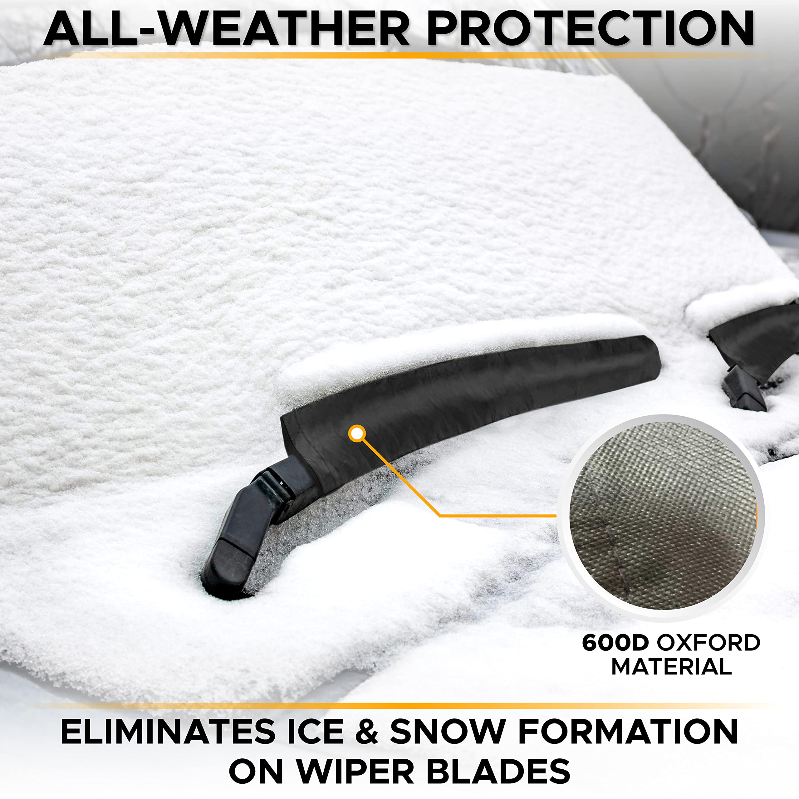 Econour Windshield Cover For Ice And Snow (4-Pack) | Durable Winter Snow Cover With Side Mirror & Wiper Blade Covers | Waterproo