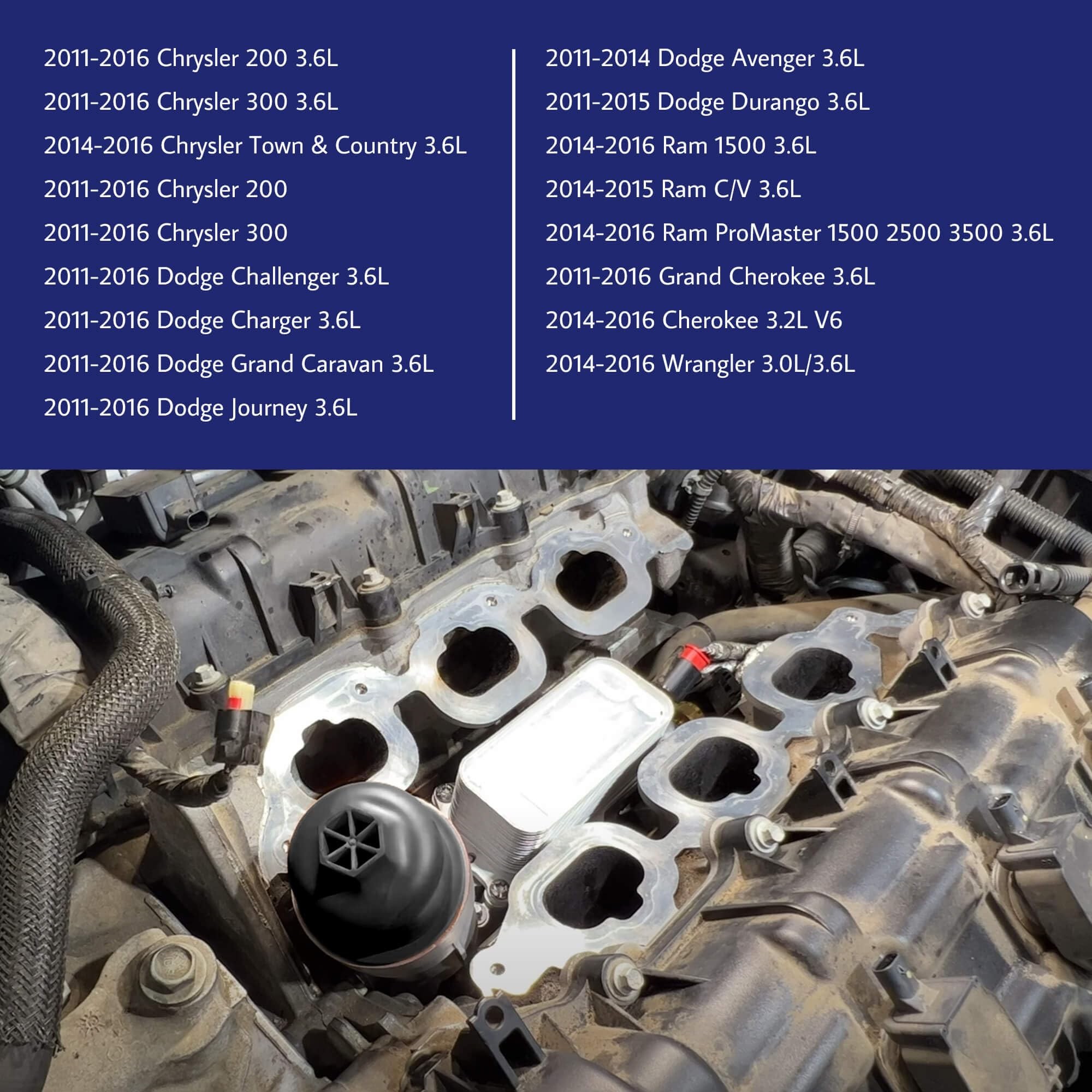 GAOBEN 926-876 926-959 Upgraded Aluminum Engine Oil Filter Housing with Oil Cooler Fit for Chrysler 200 300, Dodge Charger Chall