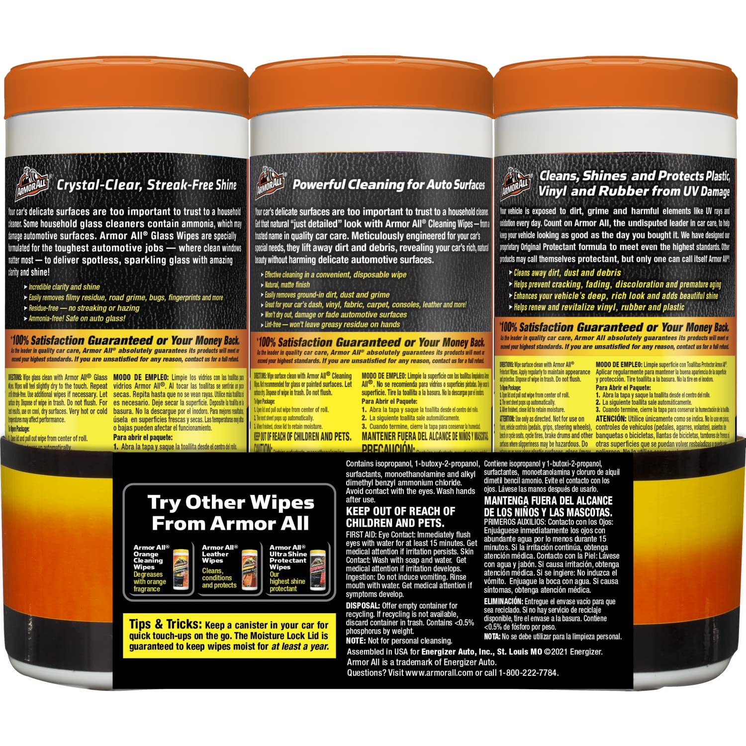 Armor All Liquid Auto Glass Cleaner, Glass Cleaners for Cars, Trucks, 22 Fl Oz Each