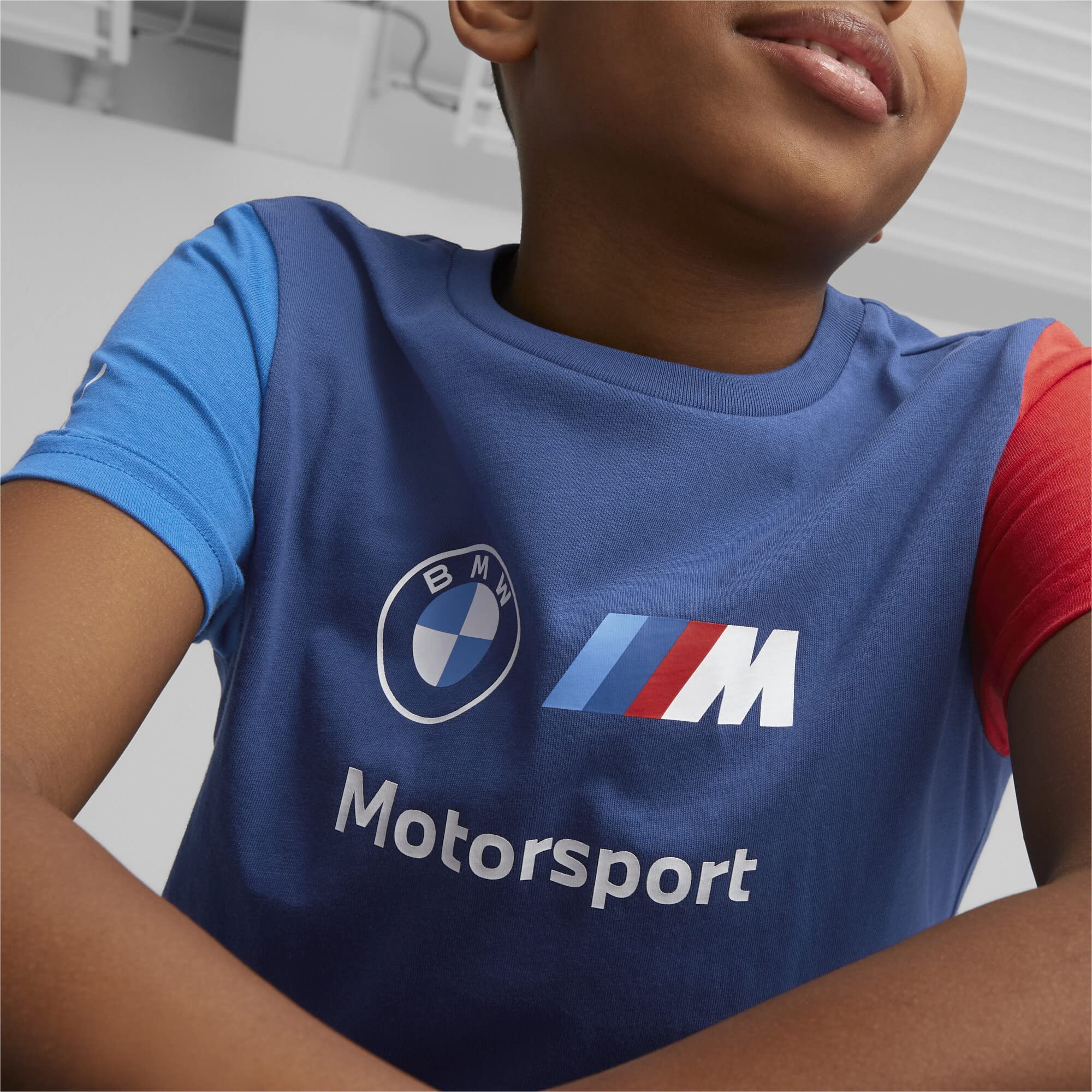 PUMA BMW M Motorsports Kids Essentials Logo Tee, PRO Blue-M Color, 5