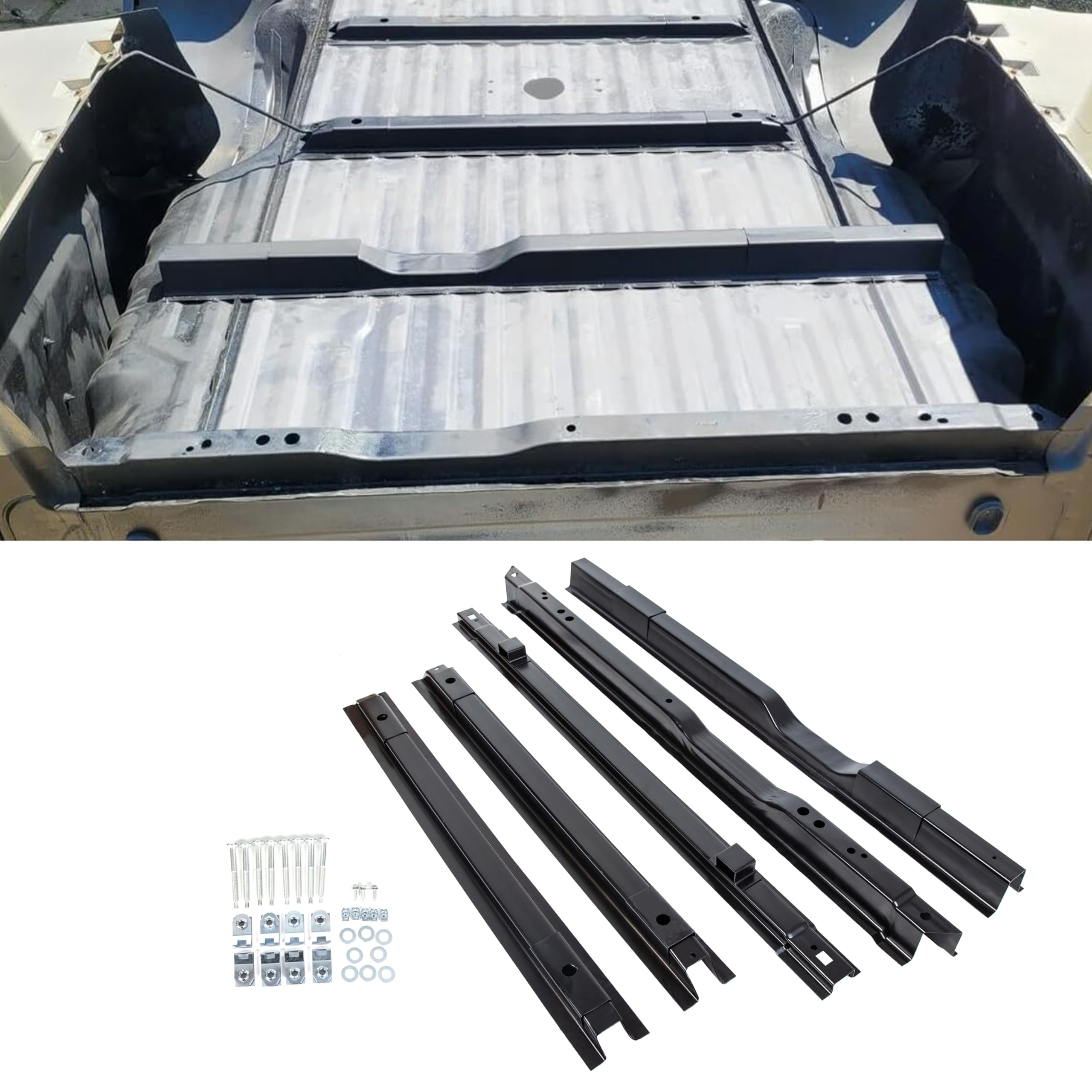 Ecotric 5 Truck Bed Rails Compatible With 1999-2018 F250 F350 F450 Bed Floor Crossmember Support Kit Steel Truck Long Cross Member Replace For Bc3Z9911215A Yc3Z9911215Ba