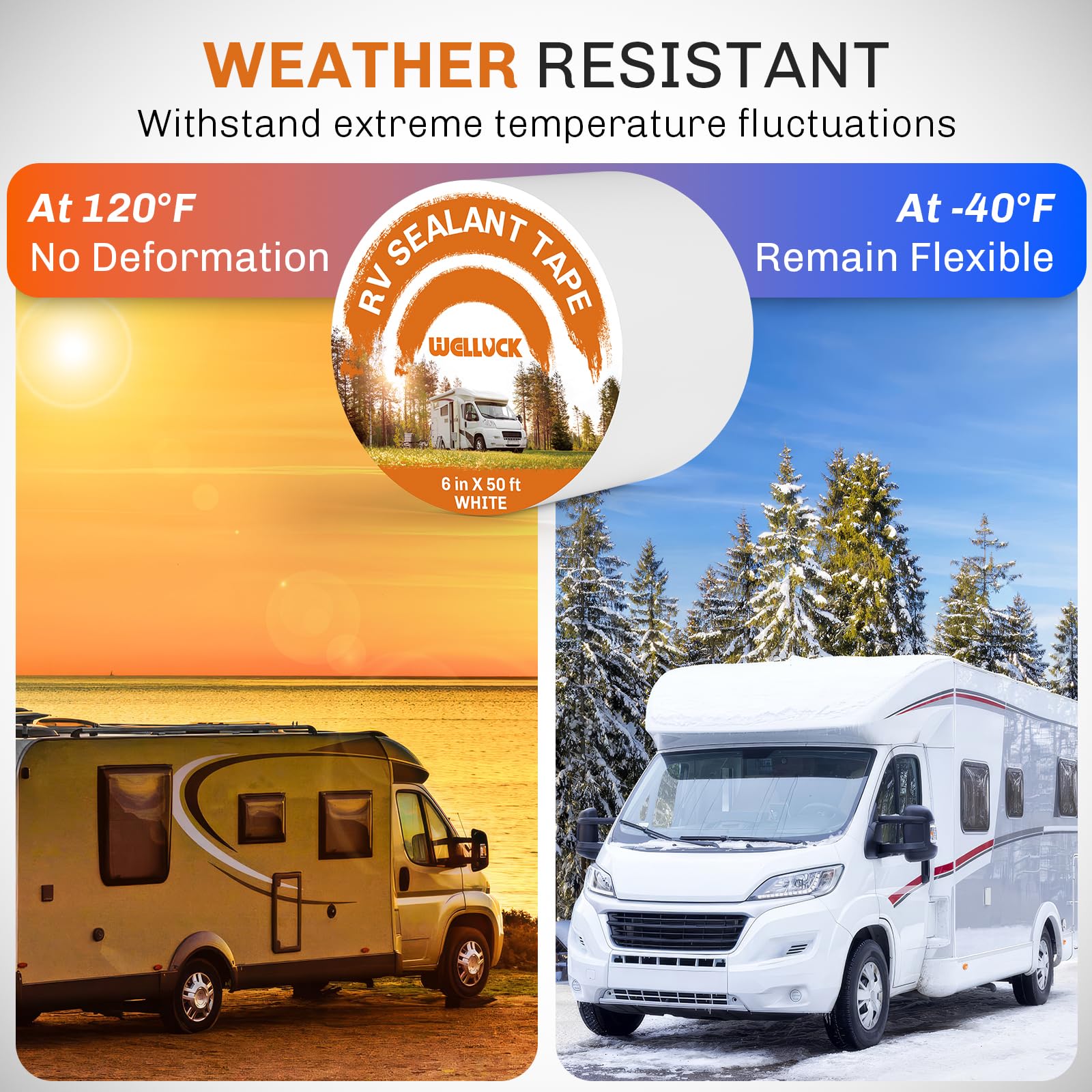 Welluck Rv Roof Sealant Tape Camper Roofing Repair Tape, 6 Inch X 50 Foot Natural White Rv Tape For Roof Repair Camper Trailer B