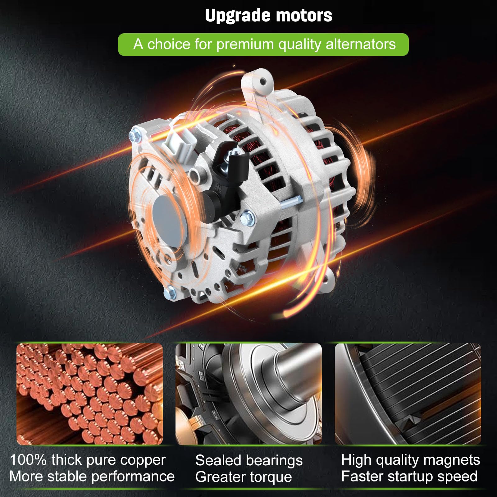 SCITOO High Output Alternator 110Amp for Ford Lincoln F150 Expedition Navigator 4.6L 5.4L V8 2004-2008 6-Groove Pul