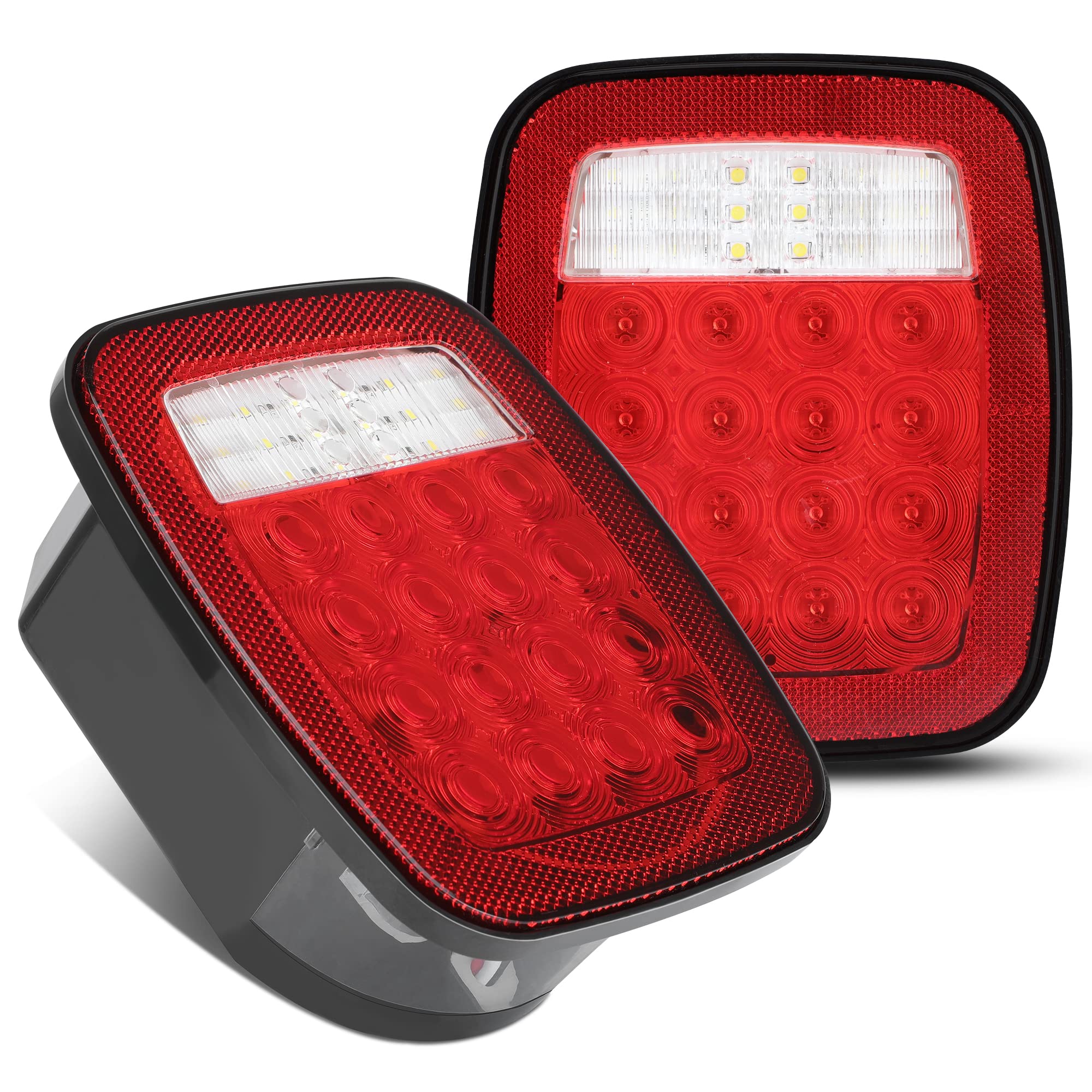 Cmvt Auto Tail Lights 38Led Universal For Jeep Wrangler Yj Tj Cj Truck Trailer Boat Rv Flatbed, Brake Stop Turn License Plate Ba
