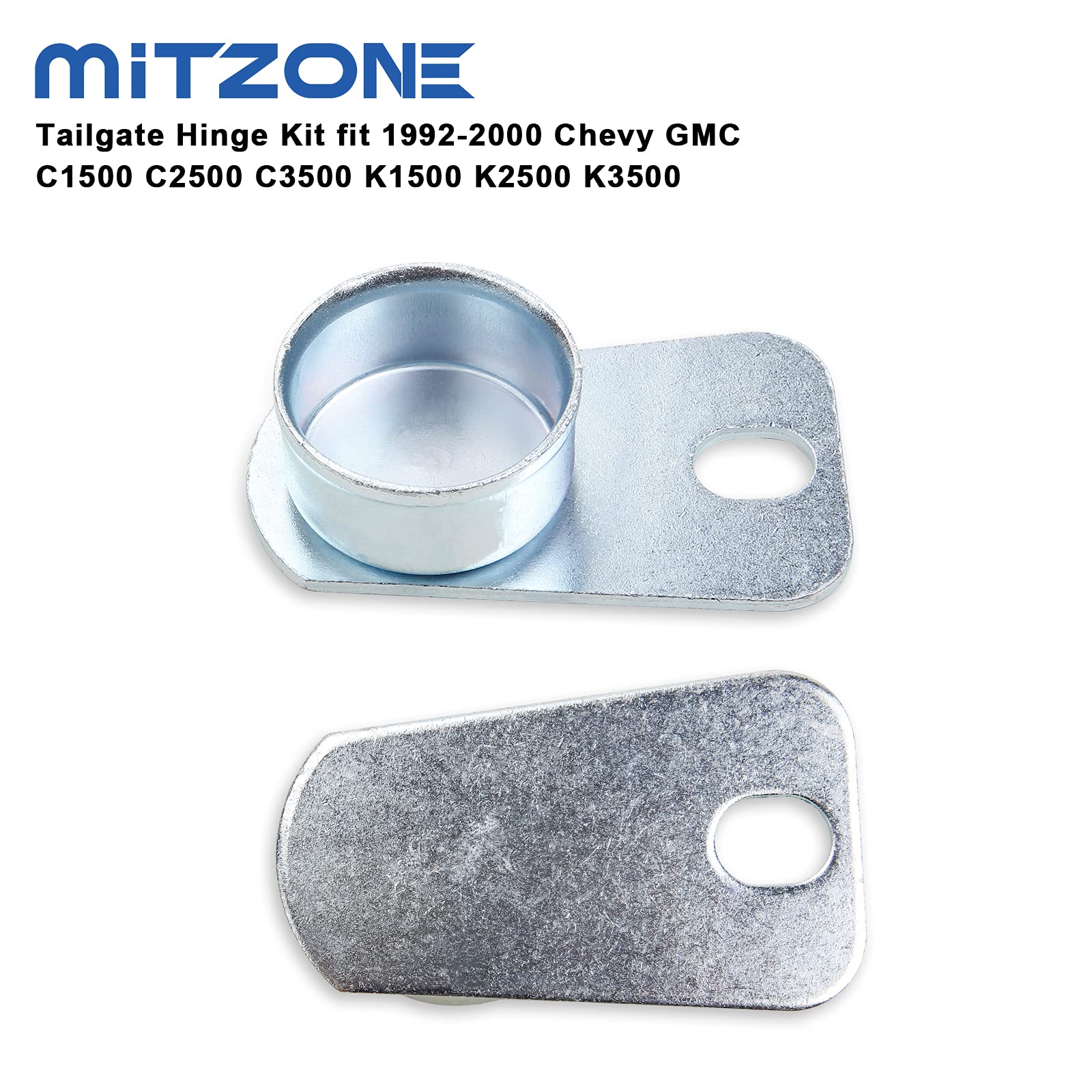 Mitzone Tailgate Hinge Kit Compatible With 1992-2000 Chevy Gmc C1500 C2500 C3500 K1500 K2500 K3500 Replace # 15521579 15603558 15691087 15691088