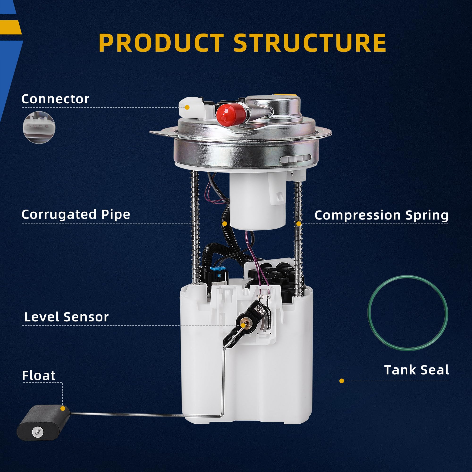 Dwvo Fuel Pump Compatible With 2006-2008 Chevy Colorado/Gmc Canyon/Isuzu I-370 2.8L 2.9L 3.5L 3.7L