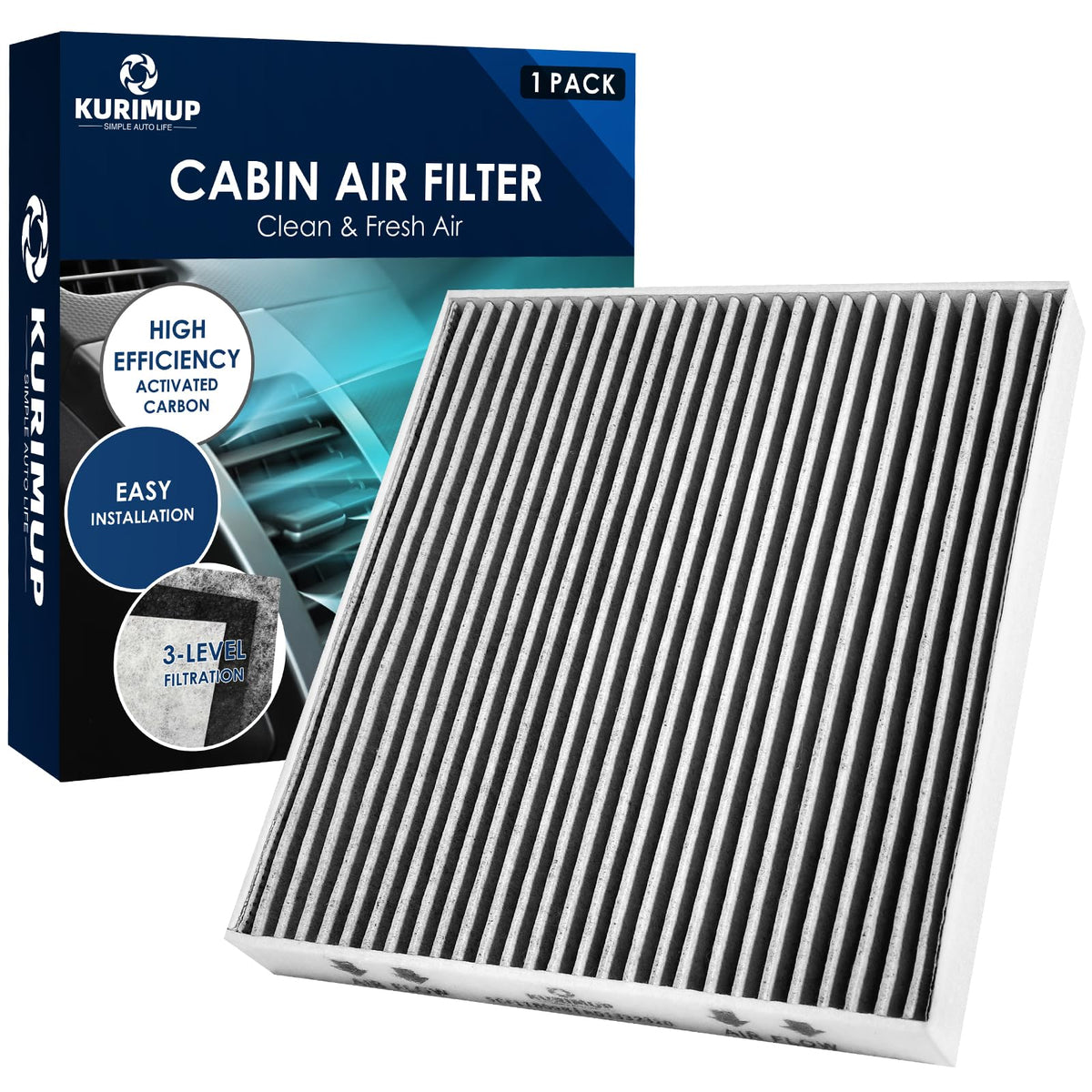 Kurimup Premium Cabin Air Filter With Activated Carbon,Replacement For Cf11809,Fit For Chevrolet Silverado 1500Ld/2500Hd/3500Hd/