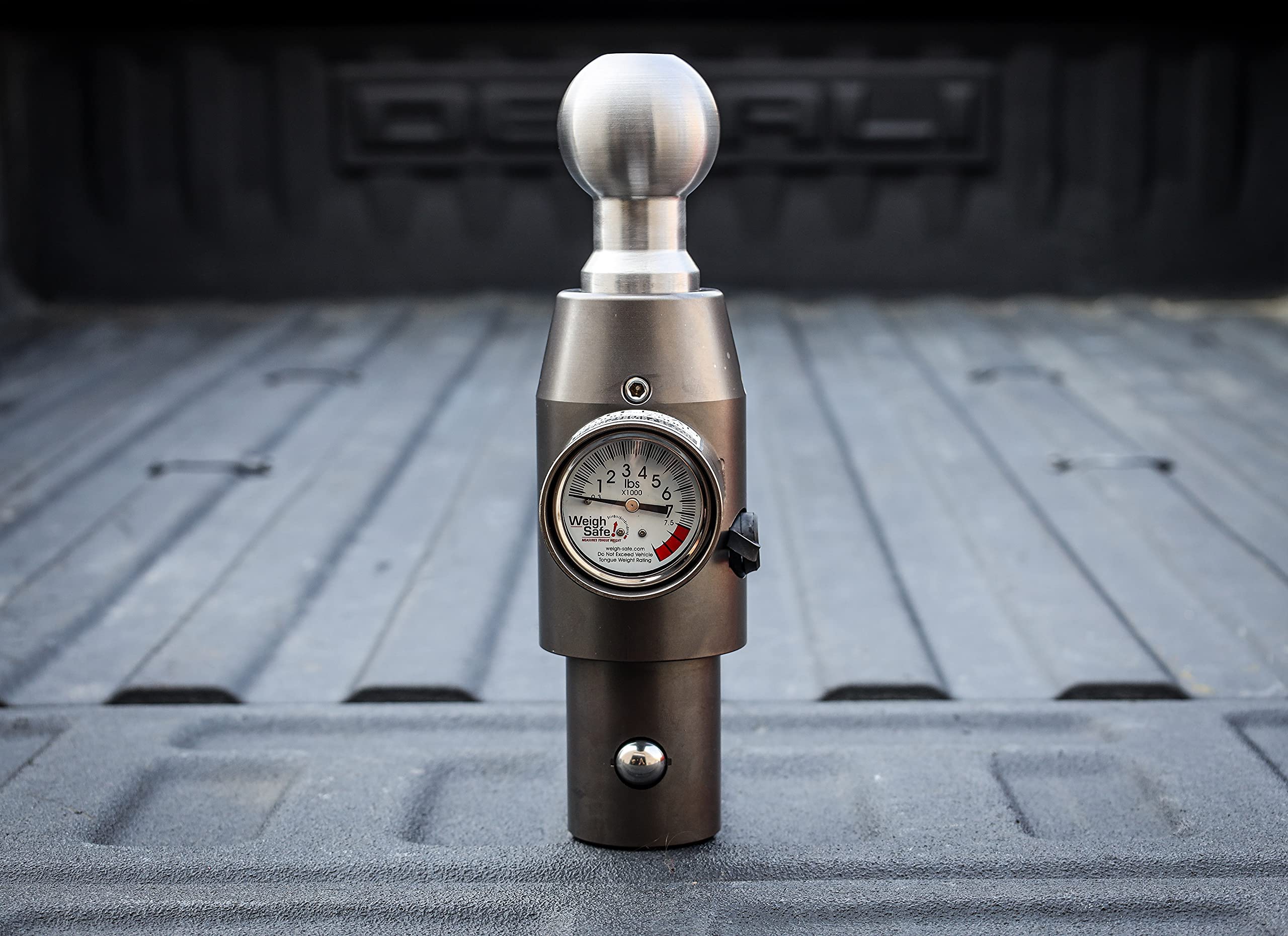 Weigh Safe Gooseneck Insert Ball with Tongue Weight Gauge - 30,000 LBS Rating, 2-5/16" Stainless Steel Tow Ball