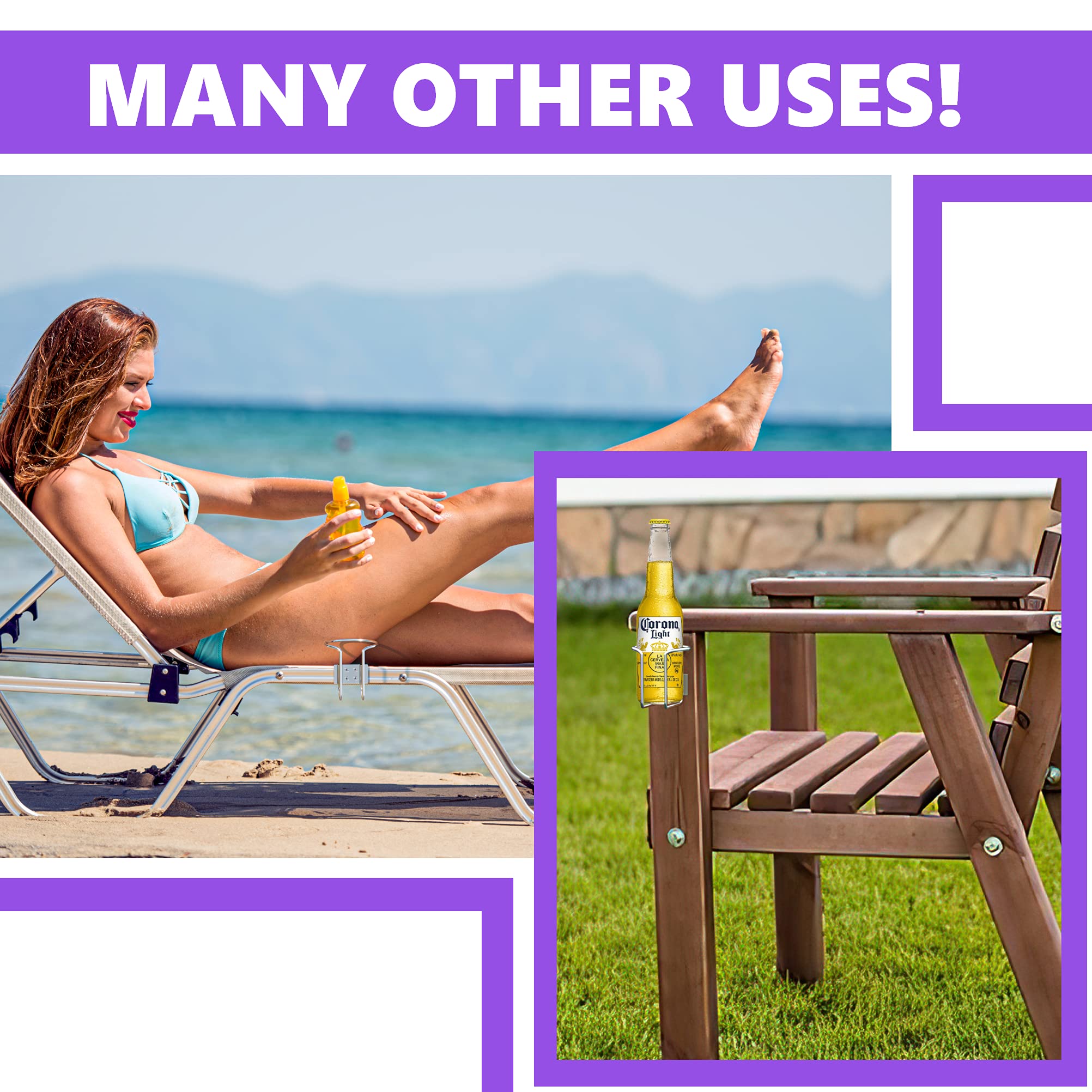 Skywin Wall Mounted Cup Holder - 2 Pack Boat Cup Holder For Yacht, Truck, Car And Rv Installs On Walls And Railings - Wall Rv Cup Holder Fits Drink Cans, Bottles And Cups (Screw Mount)