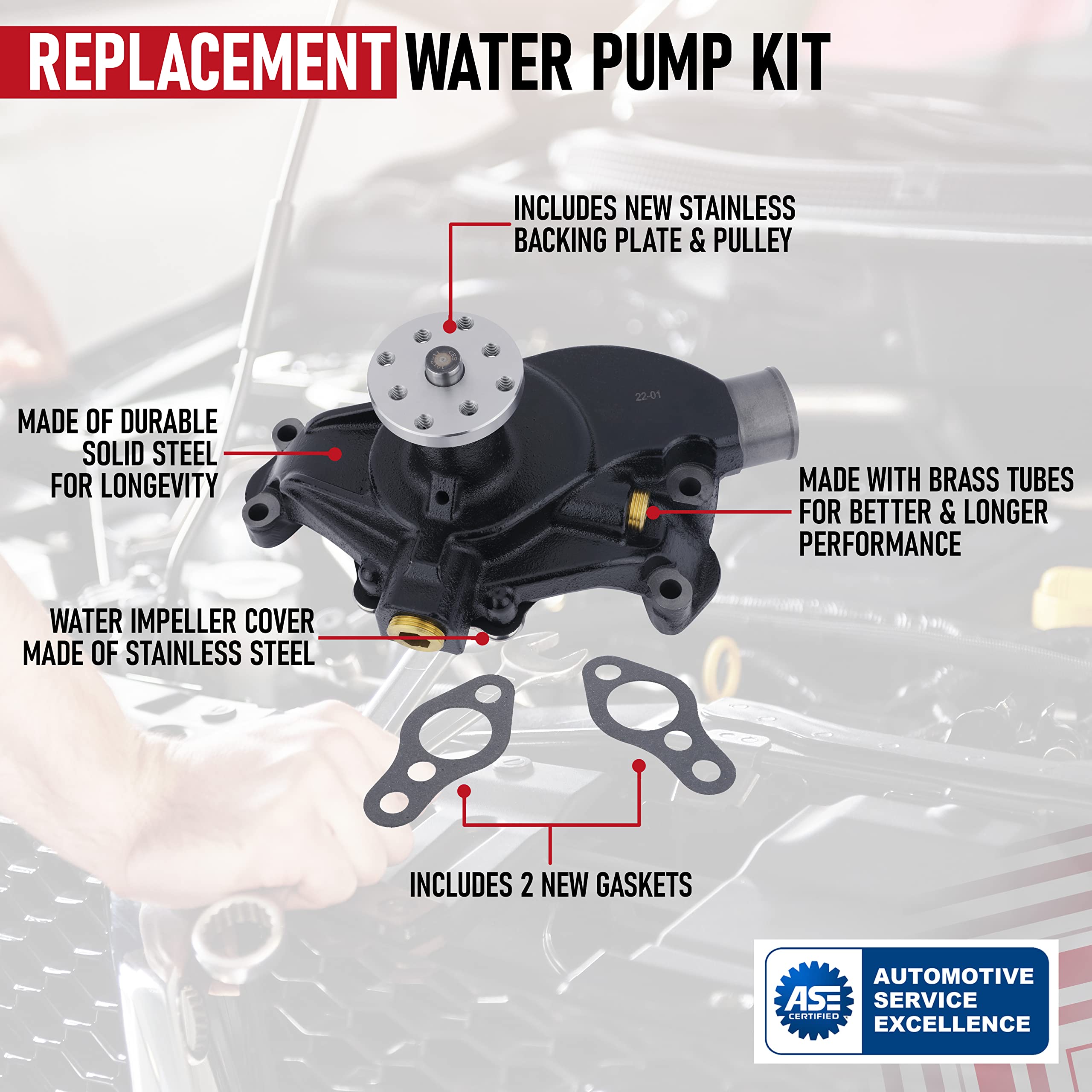 Water Circulating Pump Kit - Fits Mercruiser, Stern Drive & Volvo Penta, 1968-1998 Omc,Chrysler & Indmar - Inboard 4.3, 5.0, 5.7