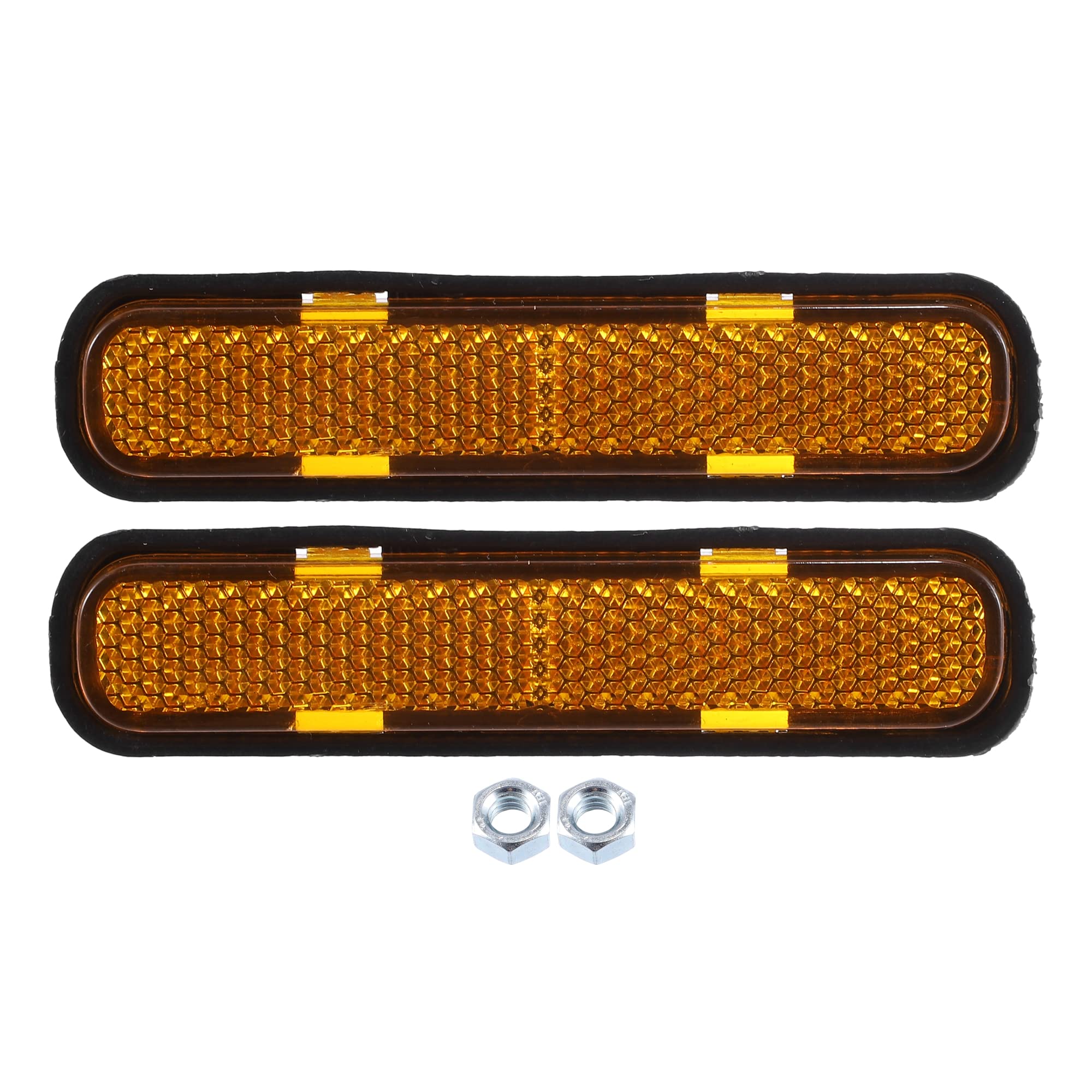 X Autohaux 2 Pcs M5X0.8 Orange Plastic Universal Rectangular Screw Mount Reflective Warning Reflector For Motorcycle Bike