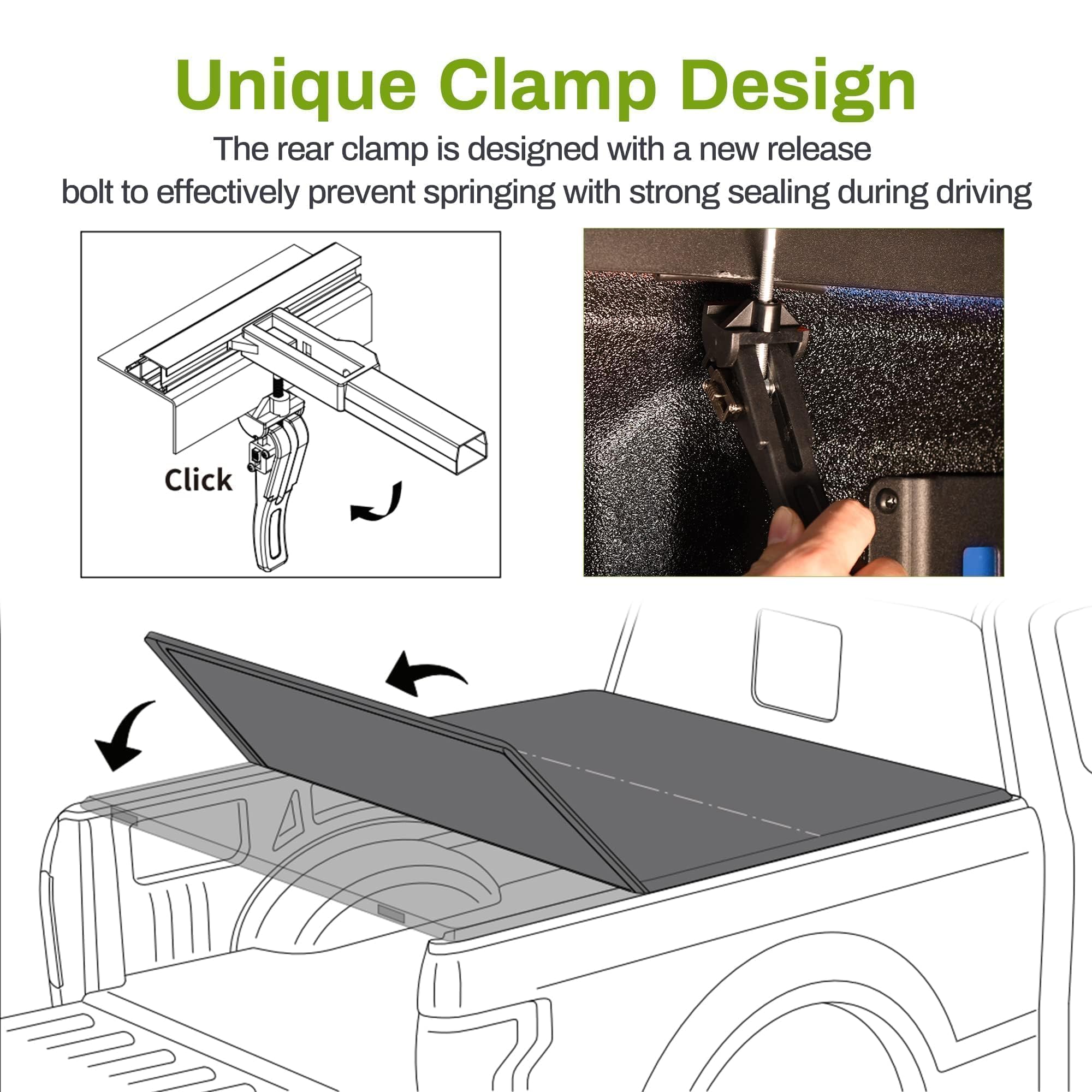 Autosaver88 Soft Tri-Fold Truck Bed Tonneau Cover Fits For Toyota Tacoma 2016-2023 (Excl. Trail Edition) 6Ft Bed