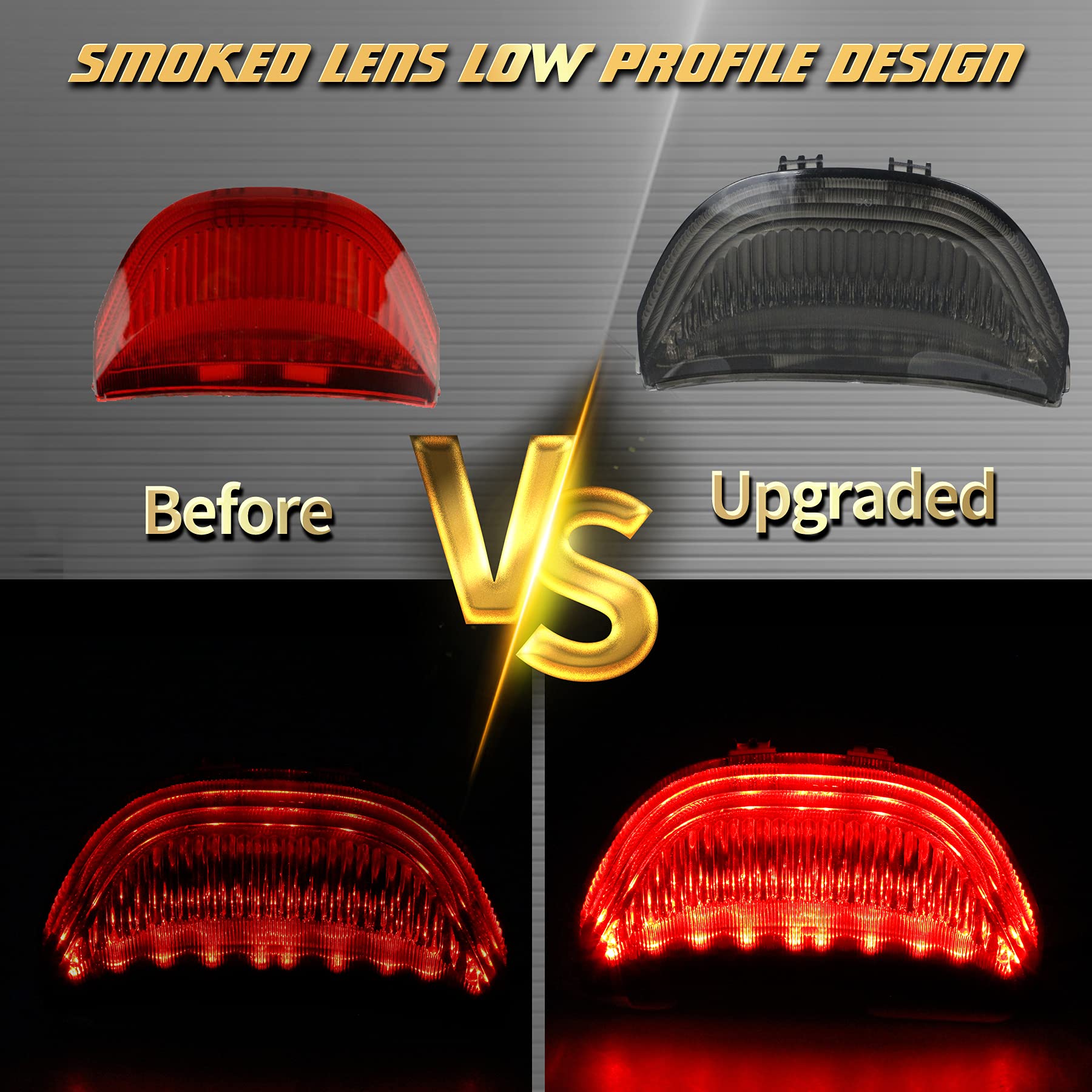 Quasco Led Brake Tail Light Smoked Taillights With Turn Signal Compatible With Honda Cbr600Rr 2003-2006, Cbr1000Rr 2004-2007