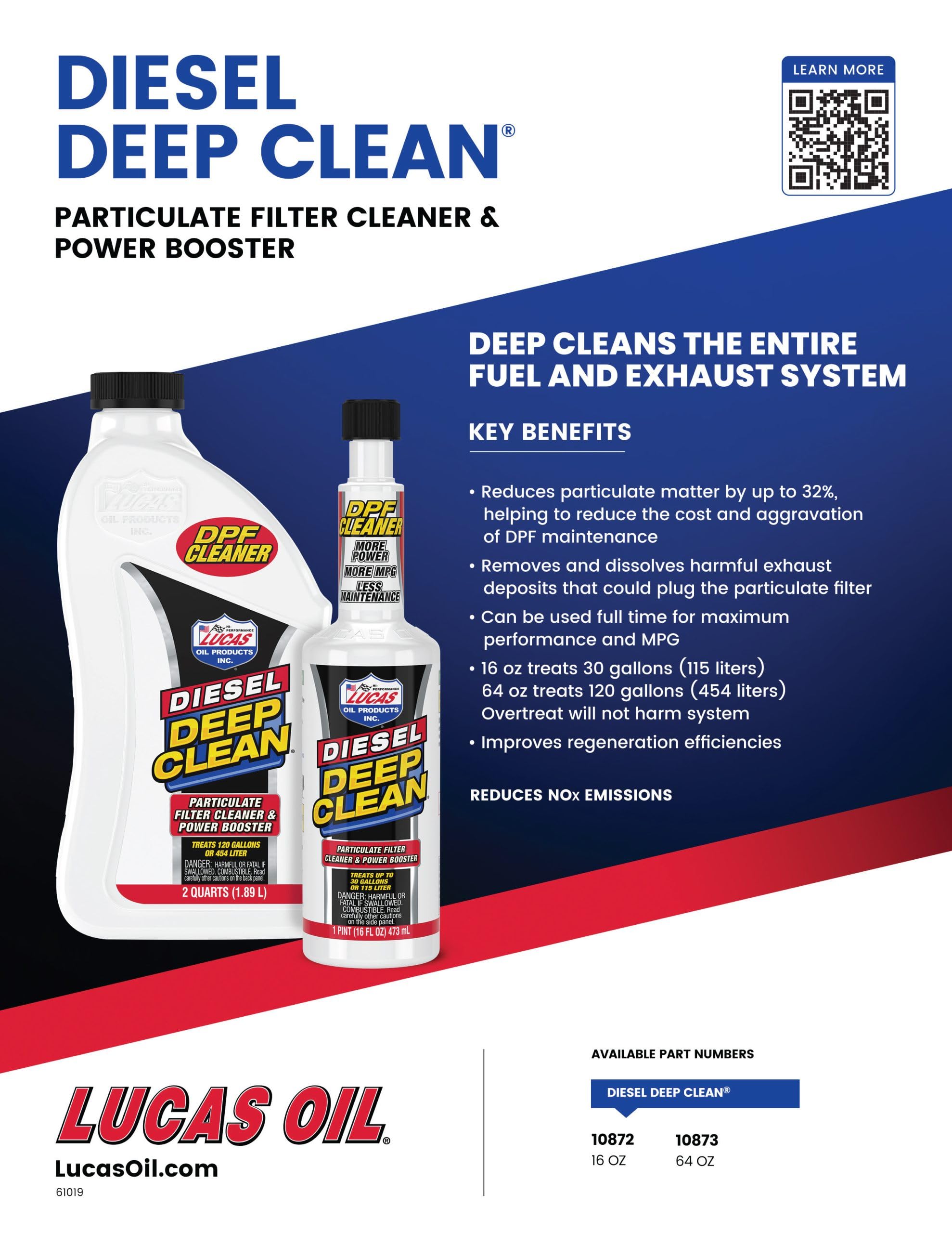 Lucas Oil 10873 Diesel Deep Clean - 64 Ounce (Pack Of 6)