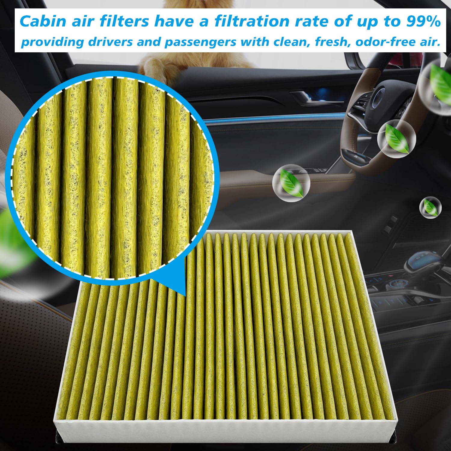 Capume Cabin Air Filter JMV62 Fit for 2013-2018 C-Max, 2014-2019 Escape, 2012-2018 Focus, 2017-2022 GT, 2014-2023 Transit Connec