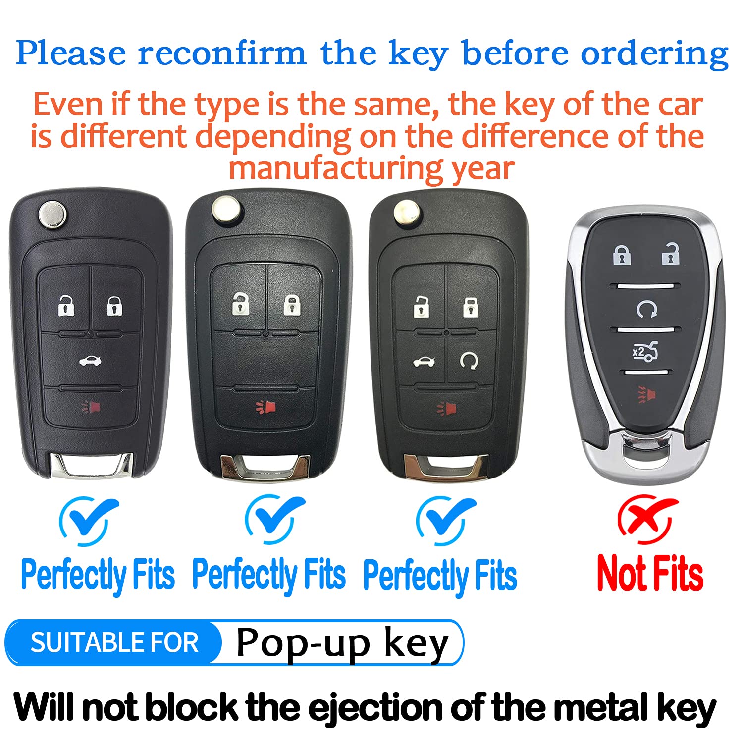 Tukellen For Chevrolet Key Fob Cover Premium Soft Tpu Full Protection Key Shell Case Compatible With Chevy Camaro Cruze Impala E