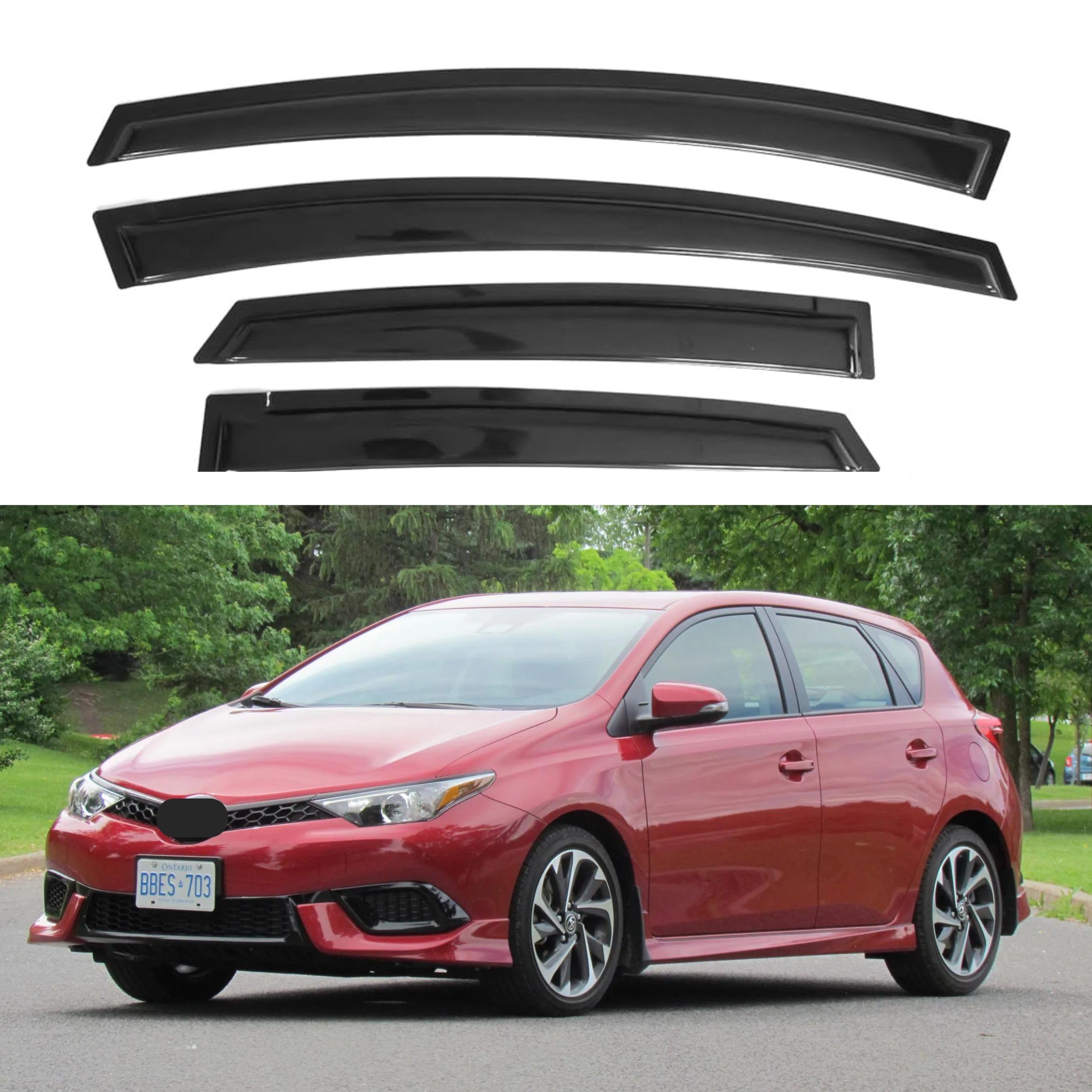 Ig Window Visor For Toyota Corolla Im 2017-2018, Rain Guard Tape-On Extra Durable Sun Wind Side Vent Window Deflector, 2017 2018
