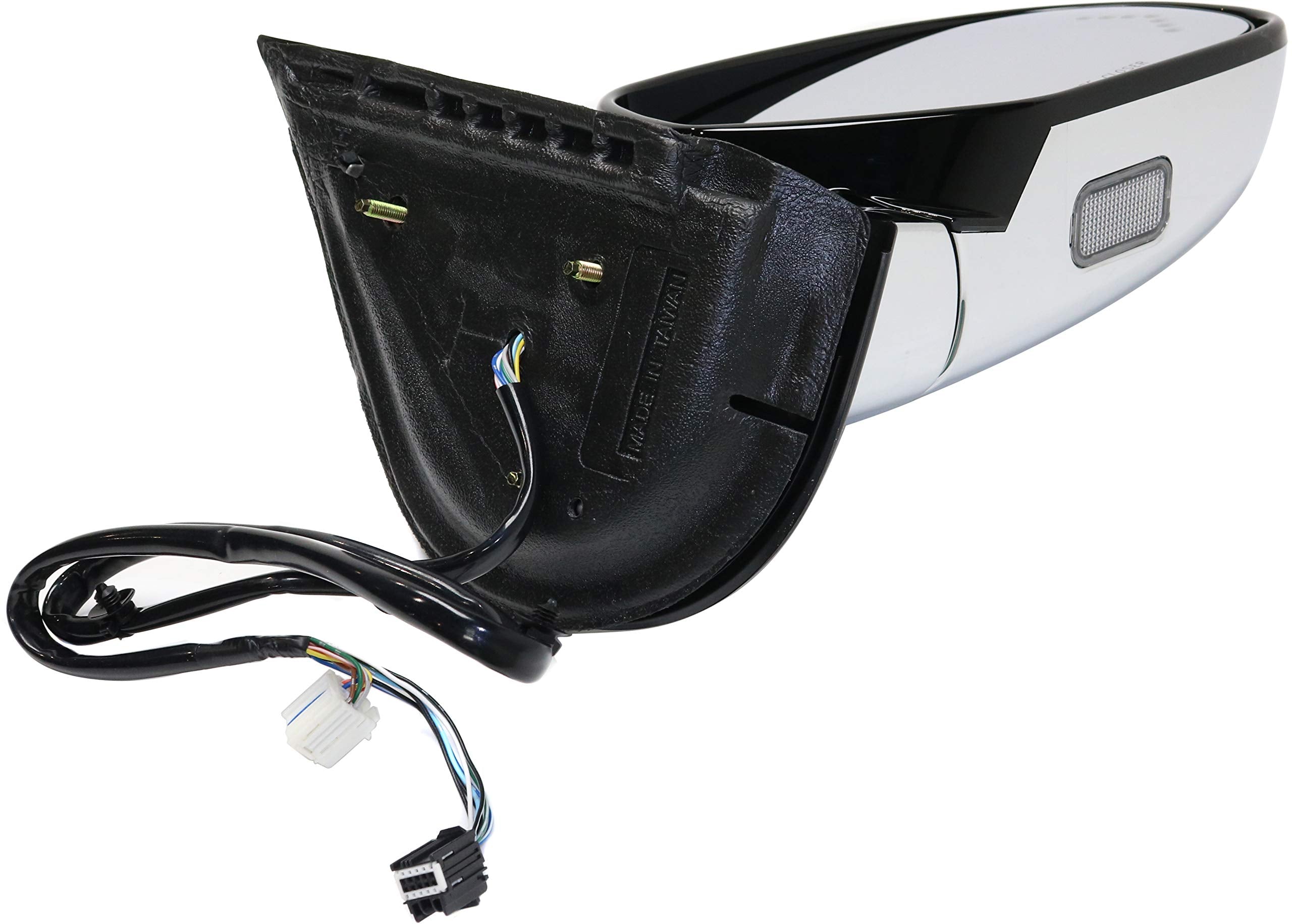 Kool-Vue Driver Side Power Heated Mirror for Cadillac Escalade 2007-2014, Chrome, Power Fold, Signal Light, Memory, Puddle Lamp