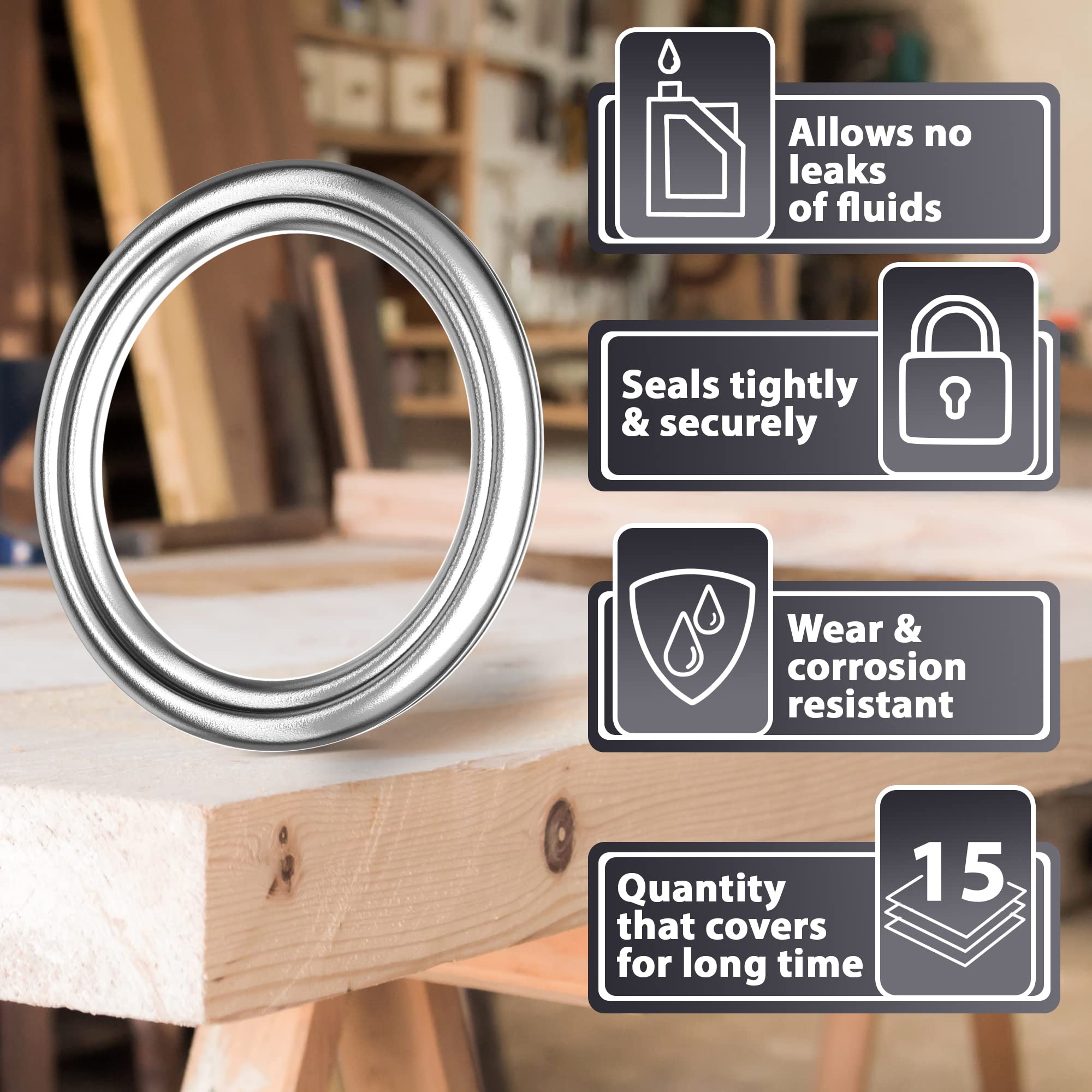 15Pcs Oil Drain Plug Crush Washer Gasket Seal - 14Mm Replacement For Mitsubishi - Oem Md050317 Fits Eclipse Cross Galant Lancer