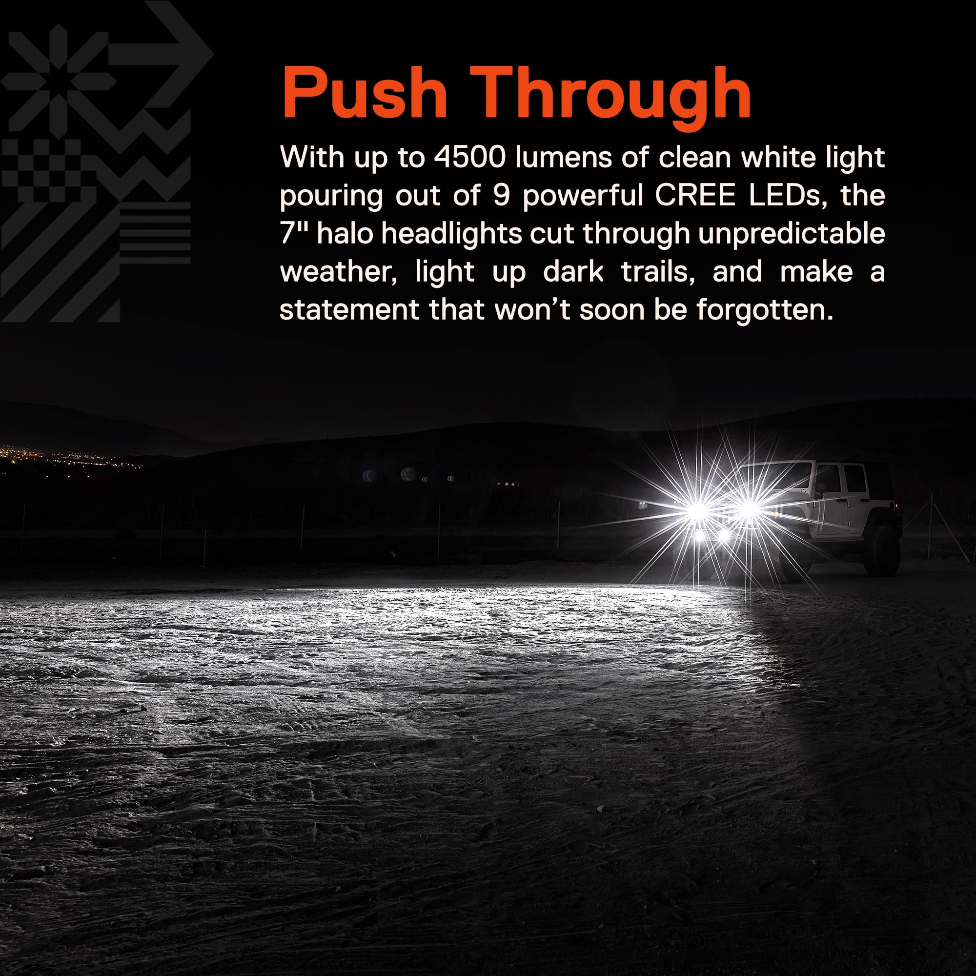 True Mods 7-Inch H6024 Led Headlights For Jeep Wrangler Jk Unlimited Jku Tj Lj Cj Tj Accessories [Halo Drl][Amber Turn Signals]