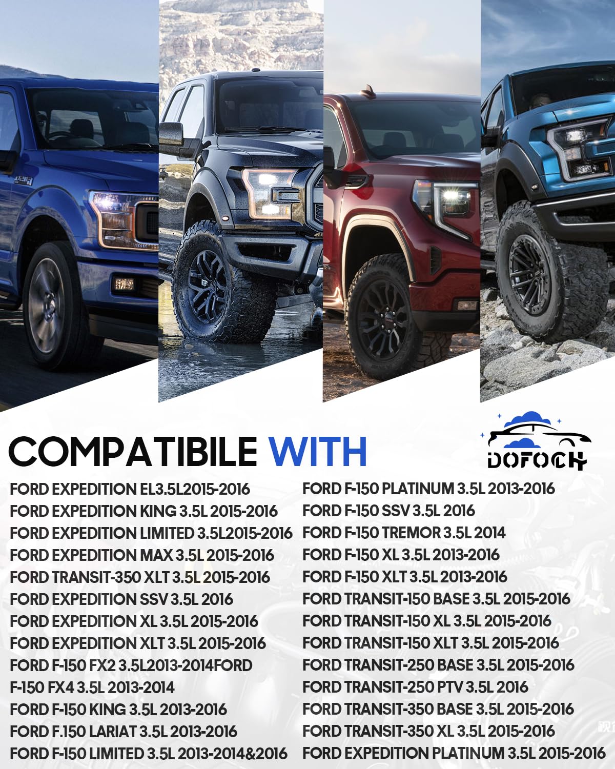 DOFOCH Left & Right Twin Turbocharger for 2013-2016 Ford F150 F-150 V6 3.5L, for 2015-2016 Expedition 3.5L, for 2015-2016 Ford T