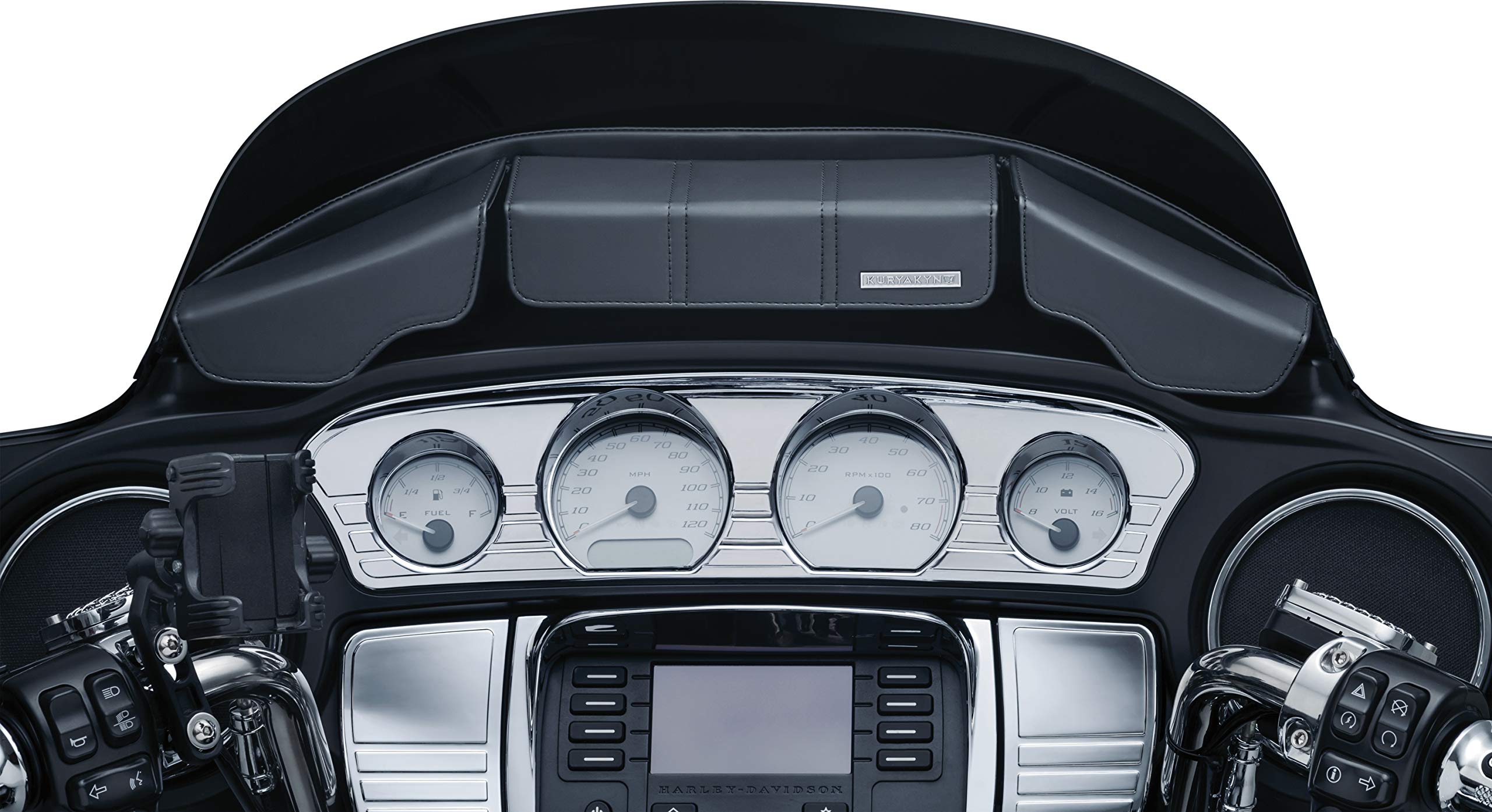 Kuryakyn 5261 Batwing Fairing Storage Pouch Bag with Magnetic Closures for 2014-19 Harley-Davidson Motorcycles, Black