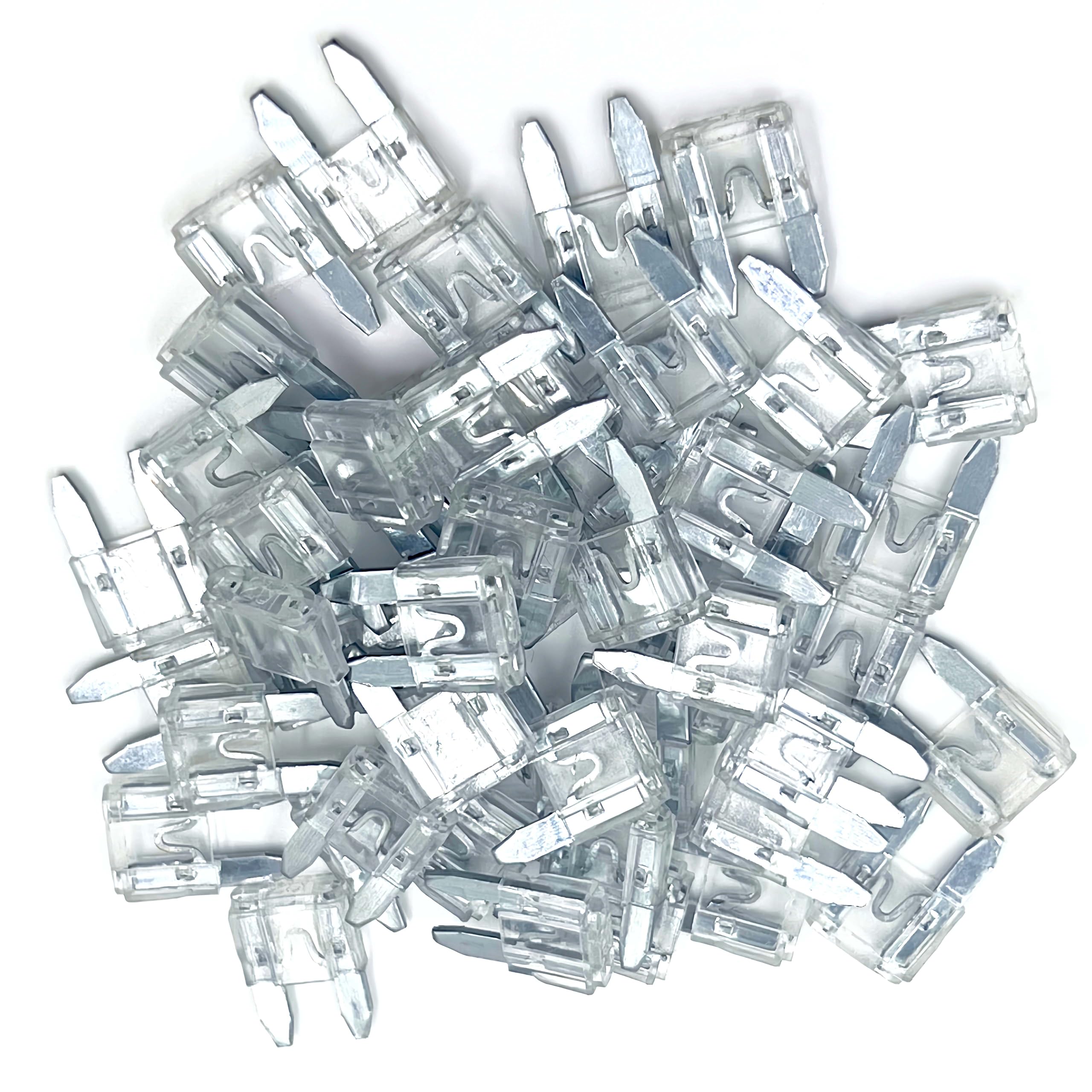 Xjlsgxusg 50Pcs 25Amp Mini Car Fuses, Blade Fuse Assortment Kit For Car, Marine, Truck, Rv Fuse Replacement