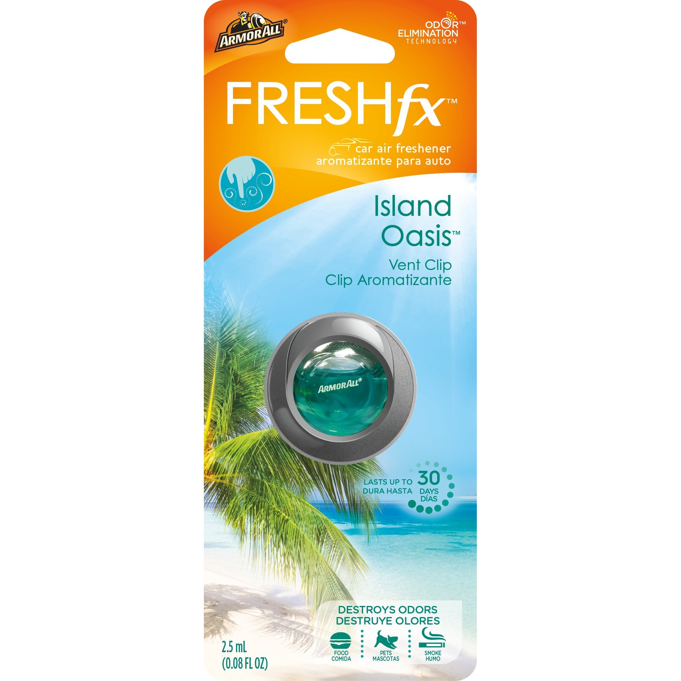 Armor All FRESH fx Car Air Freshener Vent Clip - Island Oasis Scent (0.08 fluid ounces)