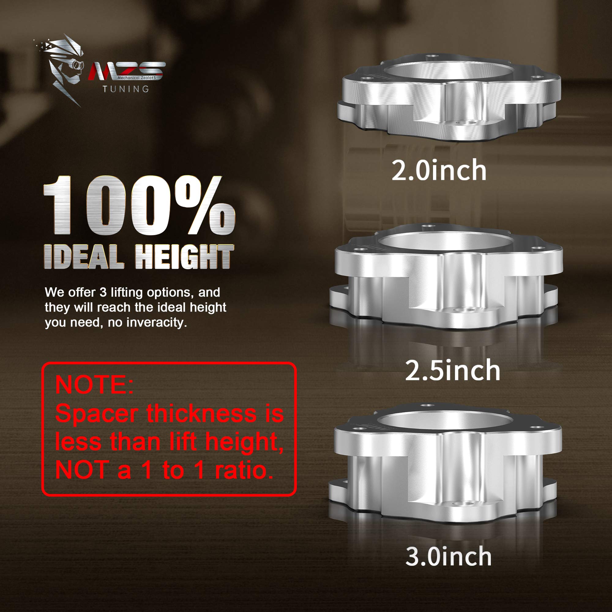 Mzs 2.5 Inch Front Leveling Kit Lift Strut Spacers Compatible With 2007-2025 Tahoe Silverado Sierra Suburban Yukon 1500/2007-201