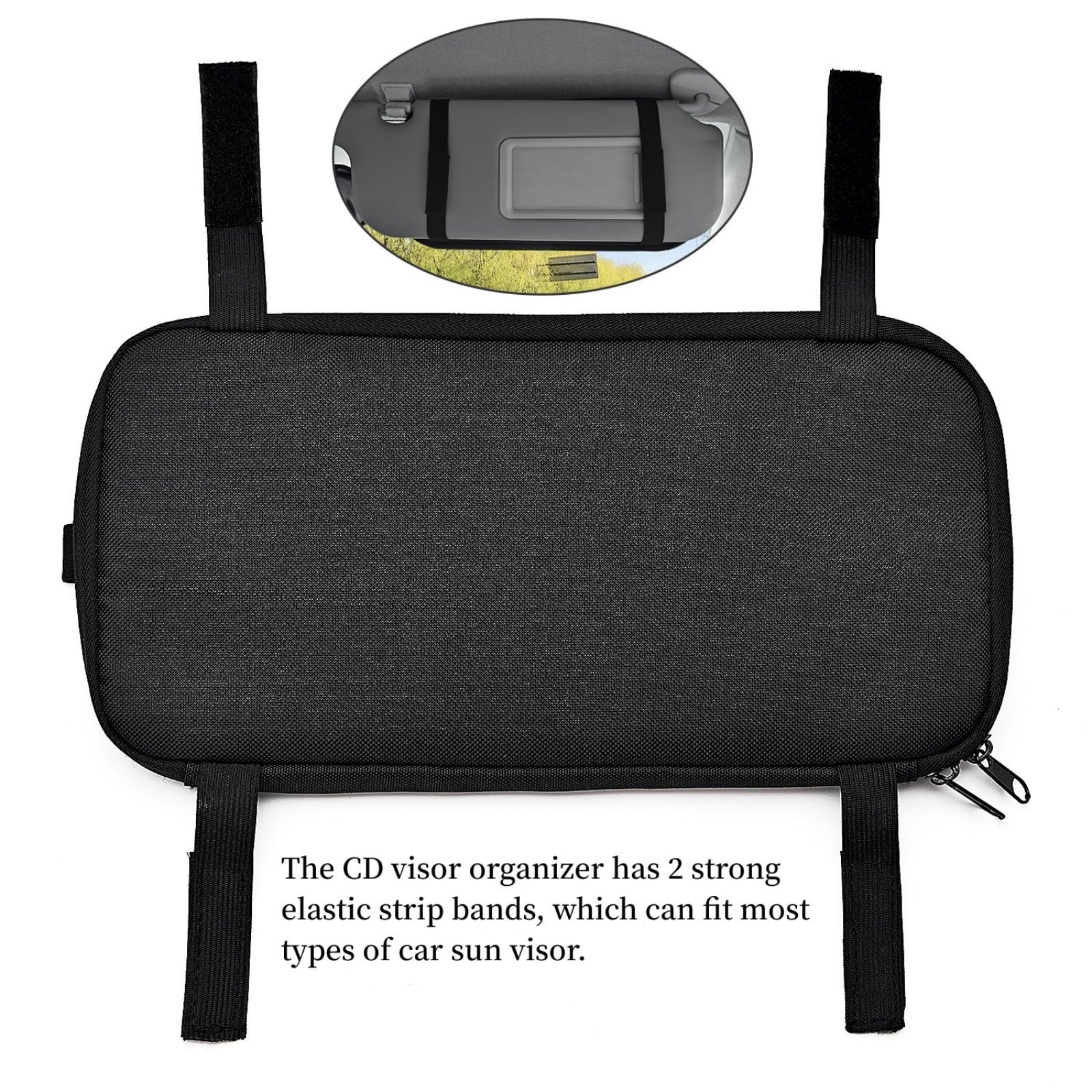 Alavisxf Xx Car Cd Holder, Dvd Vehicle Visor Storage Organizer, Large Capacity Cd Visor Case With 12 Sleeves, 1 Mesh Pocket, 1 P