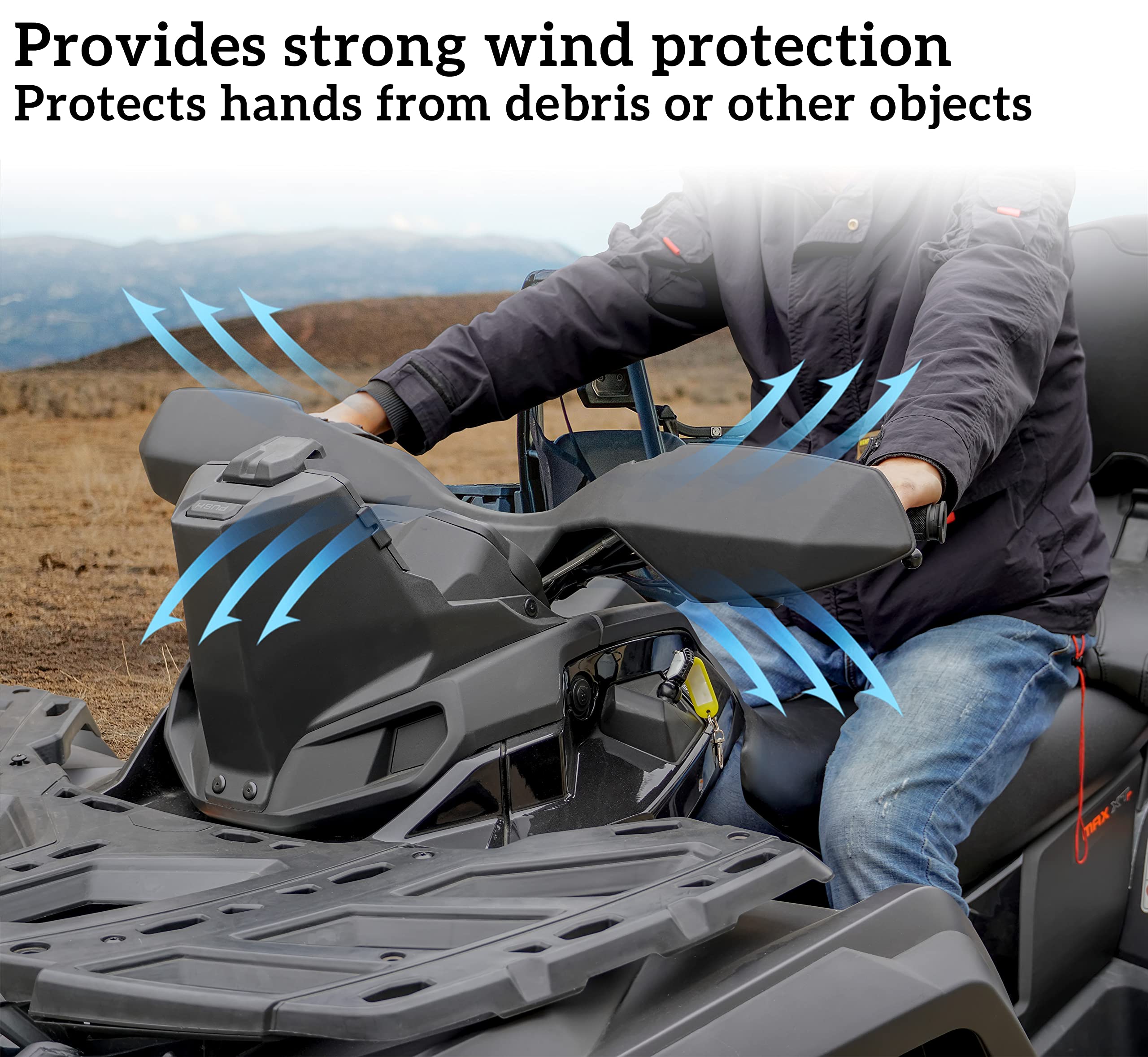 Sautvs Black Handguards Protector Wind Deflector For Can Am Outlander, Plastic Hand Guards Air Deflector Kit For Can-Am Outlande