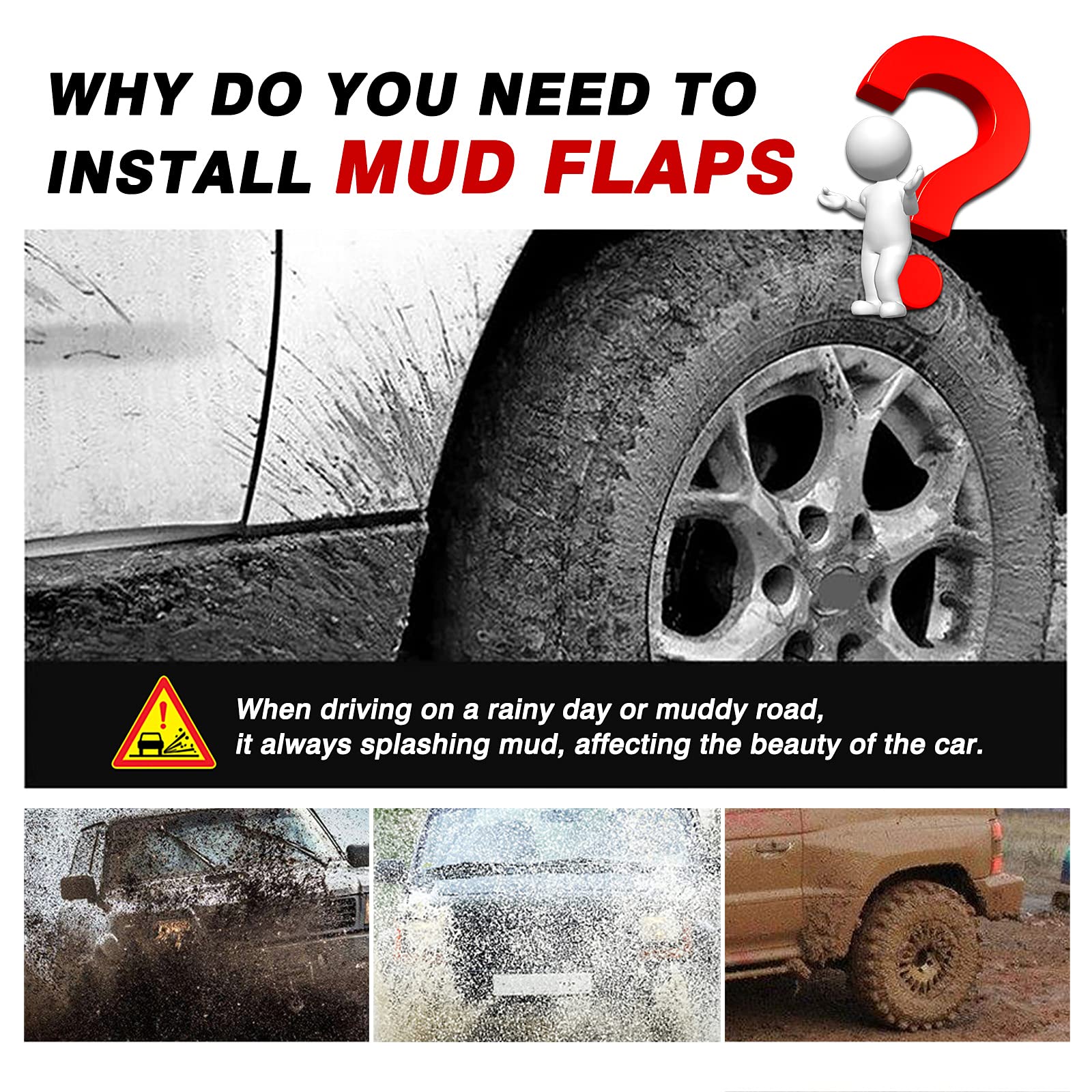 Autorder Mud Flaps Splash Guards For Chevy/Chevrolet Trailblazer 2021 2022 2023 2024 2025 Accessories Mudflap Fender Flares Fron