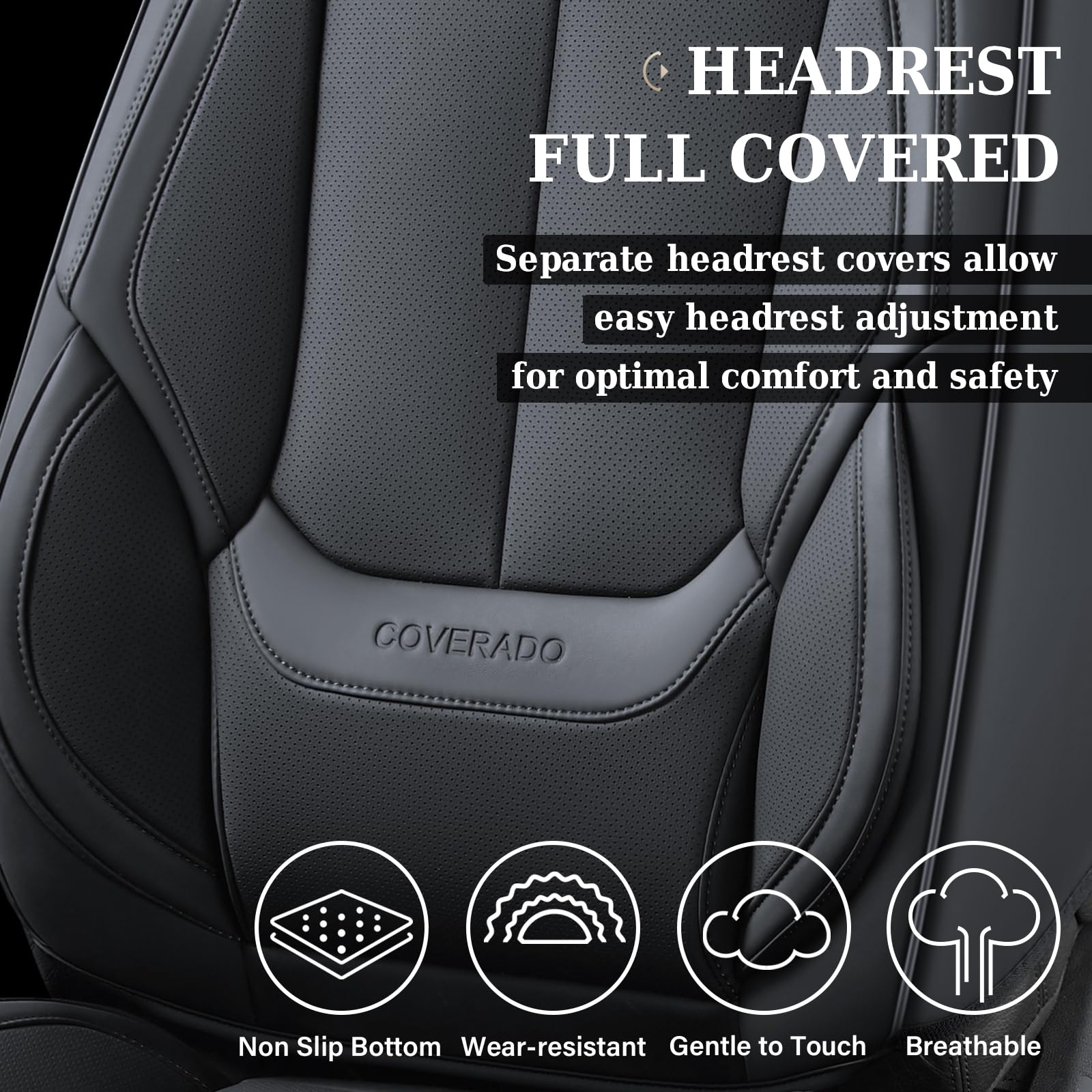 Coverado Seat Covers, Car Seat Covers Front Seats, Car Seat Cover, Car Seat Protector Waterproof, Car Seat Cushion Nappa Leather