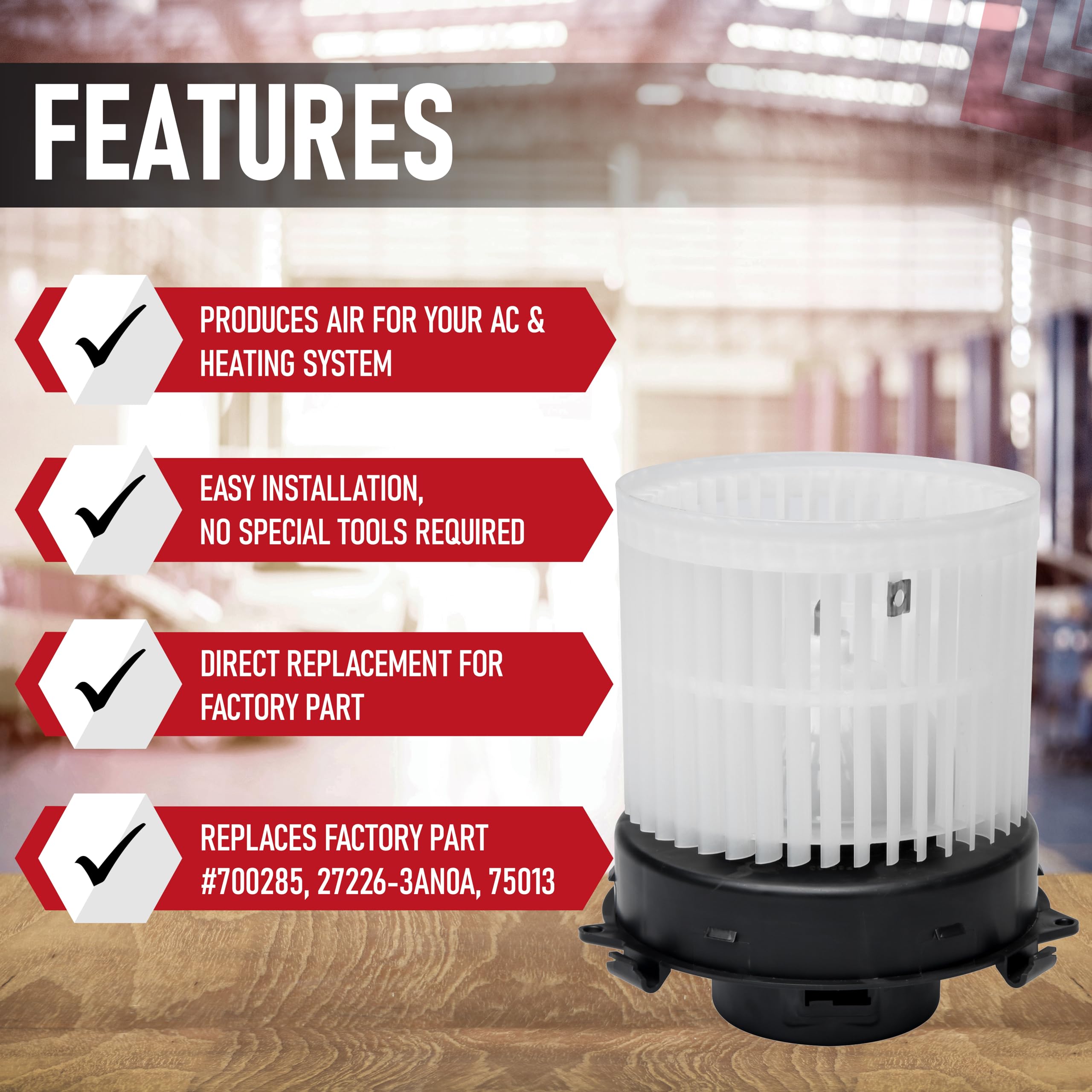 Hvac Heater Blower Motor With Fan Assembly By Aa Ignition - Compatible With Nissan Vehicles - 2012-2018 Versa & 2014-2017 Versa