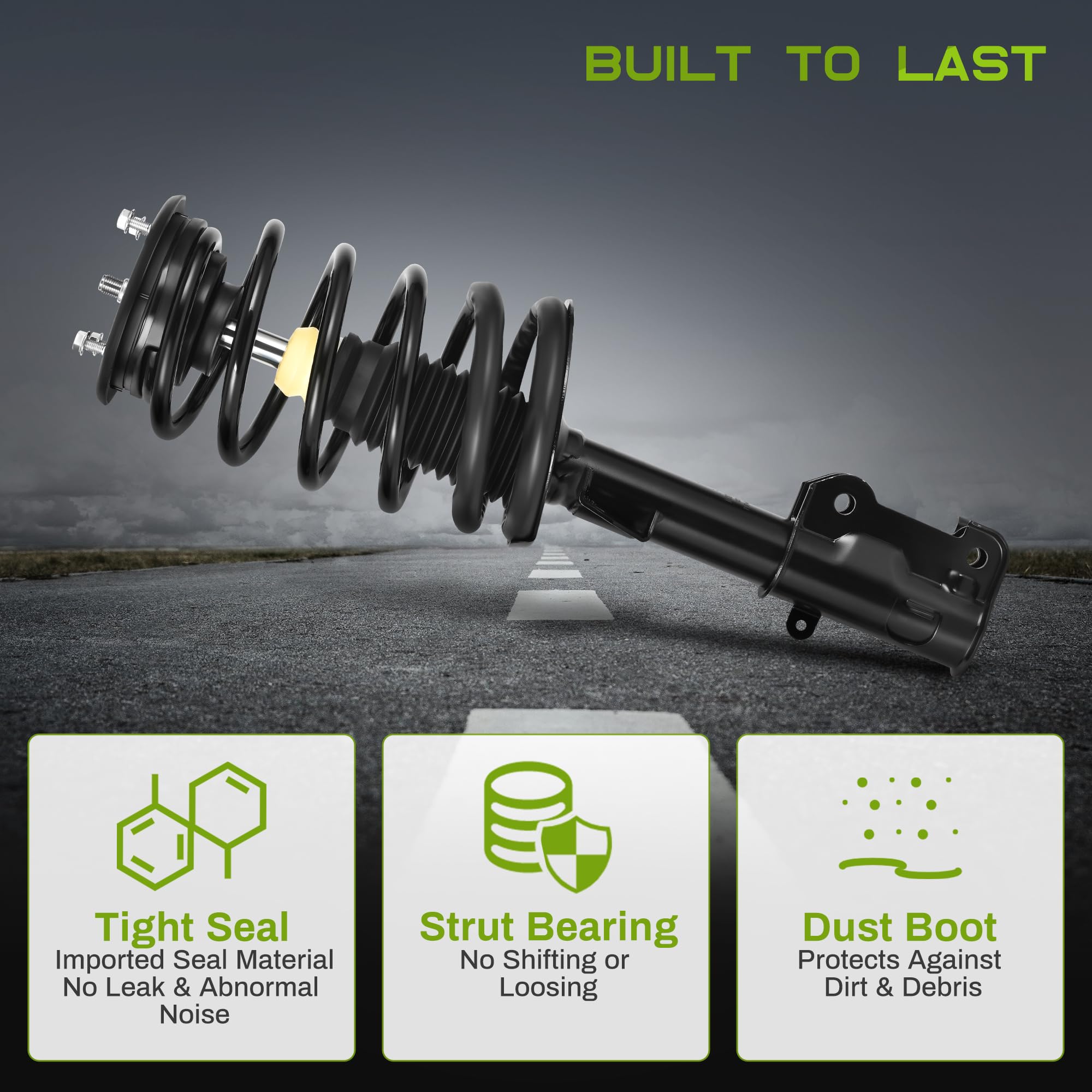 Autosaver88 Front Complete Struts Shocks And Coil Spring Assembly Compatible With 2005-2010 Ford Mustang