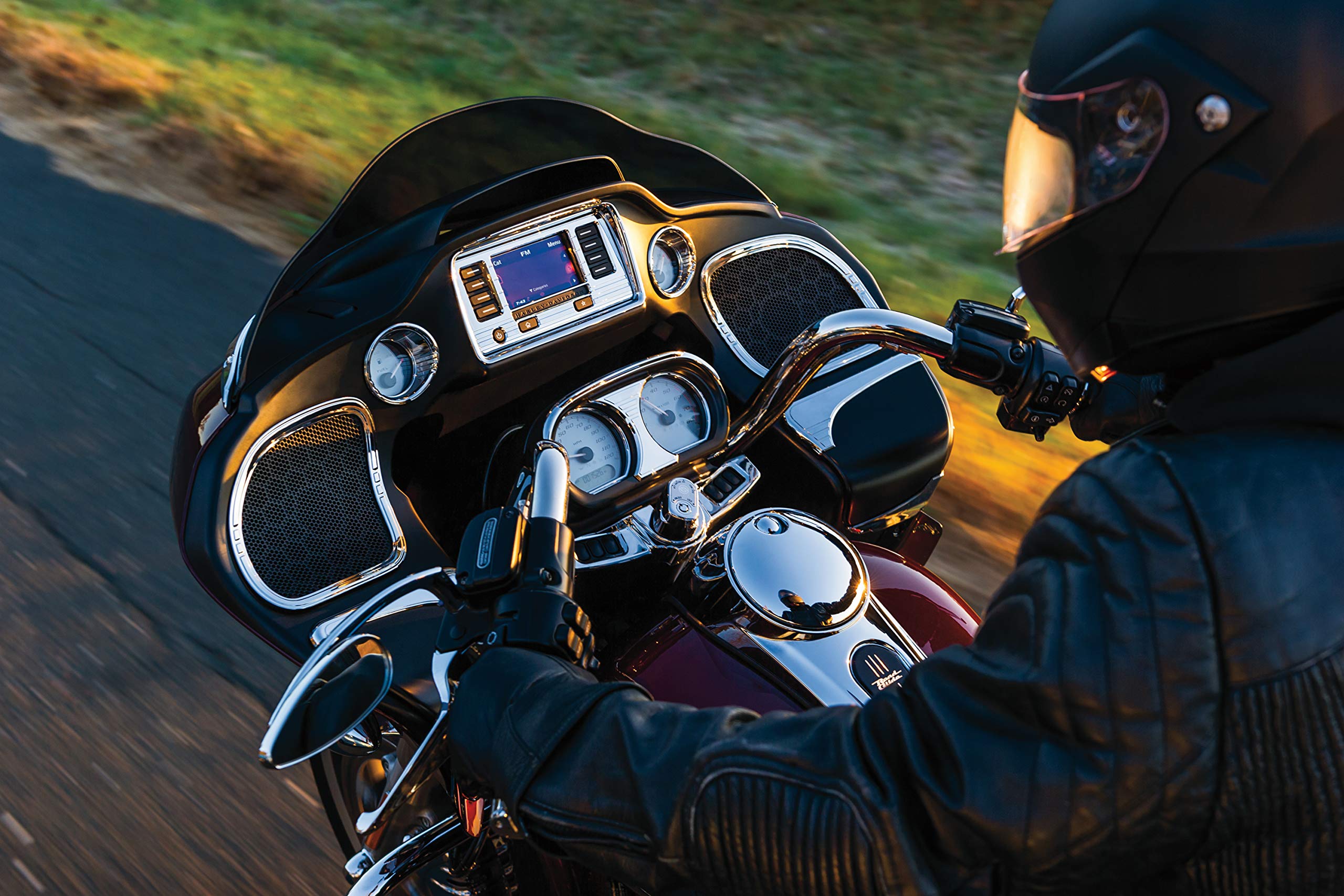 Kuryakyn 7385 Motorcycle Accent Accessory: Tri-Line Speaker Accents For 2015-19 Harley-Davidson Road Glide Motorcycles, Chrome,