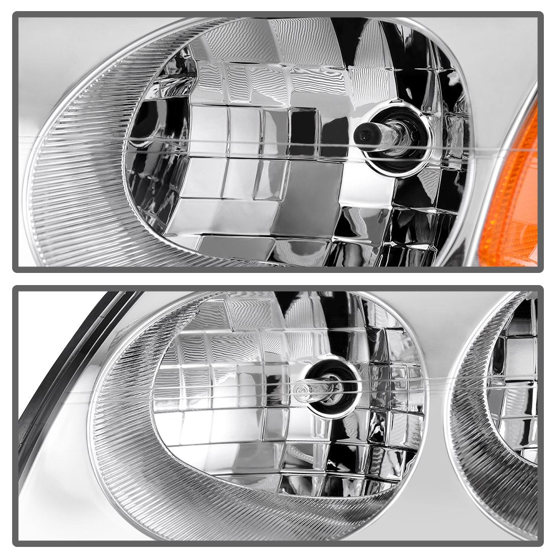 Autosaver88 Headlight Assembly Compatible With 2000-2005 Chevy Impala Oe Style Replacement Headlamps Chrome Housing Amber Reflec