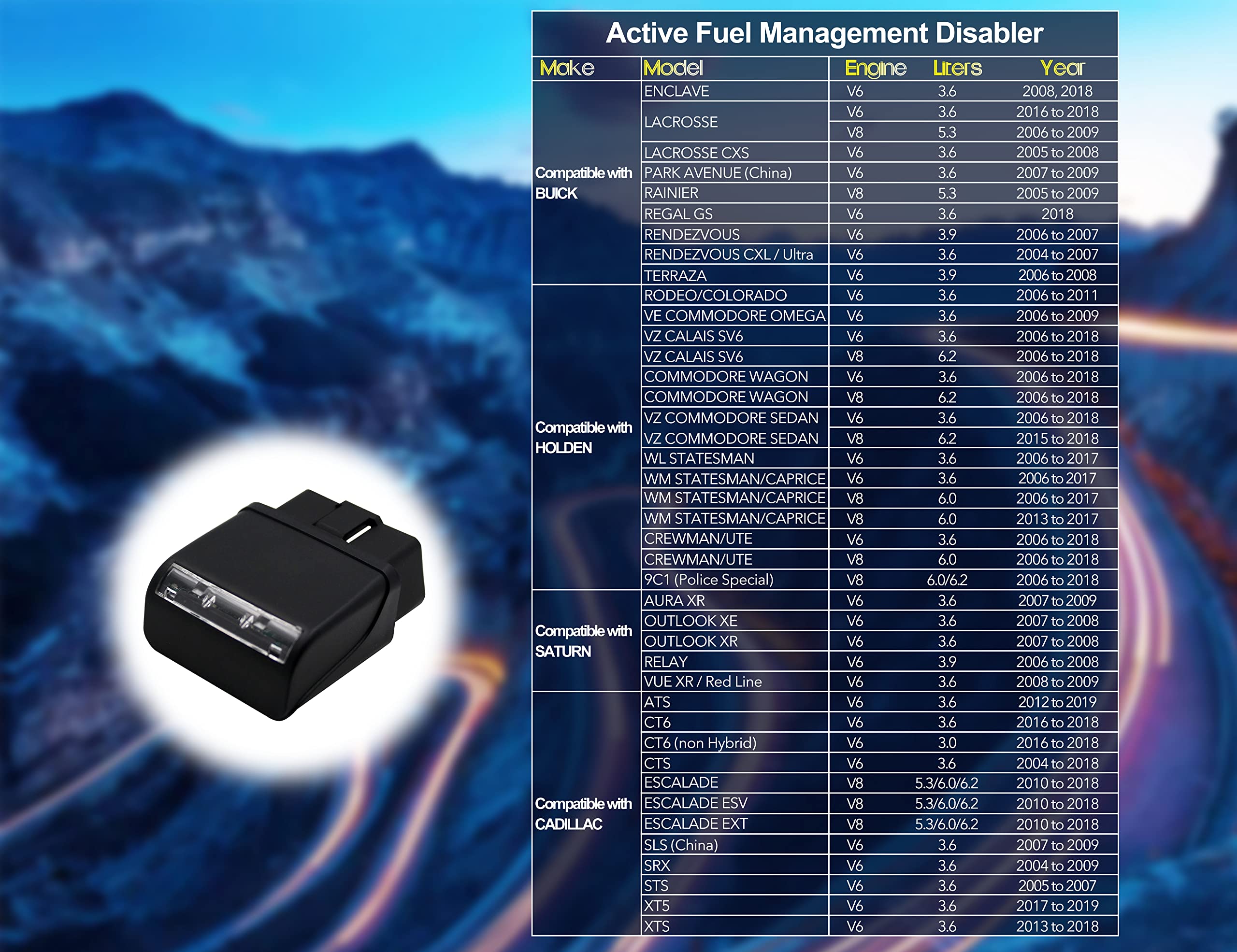 GTMOTOR RA003 Active Fuel Management Disabler for GM V6/V8 - AFM/DFM Compatible Performance Upgrade Device