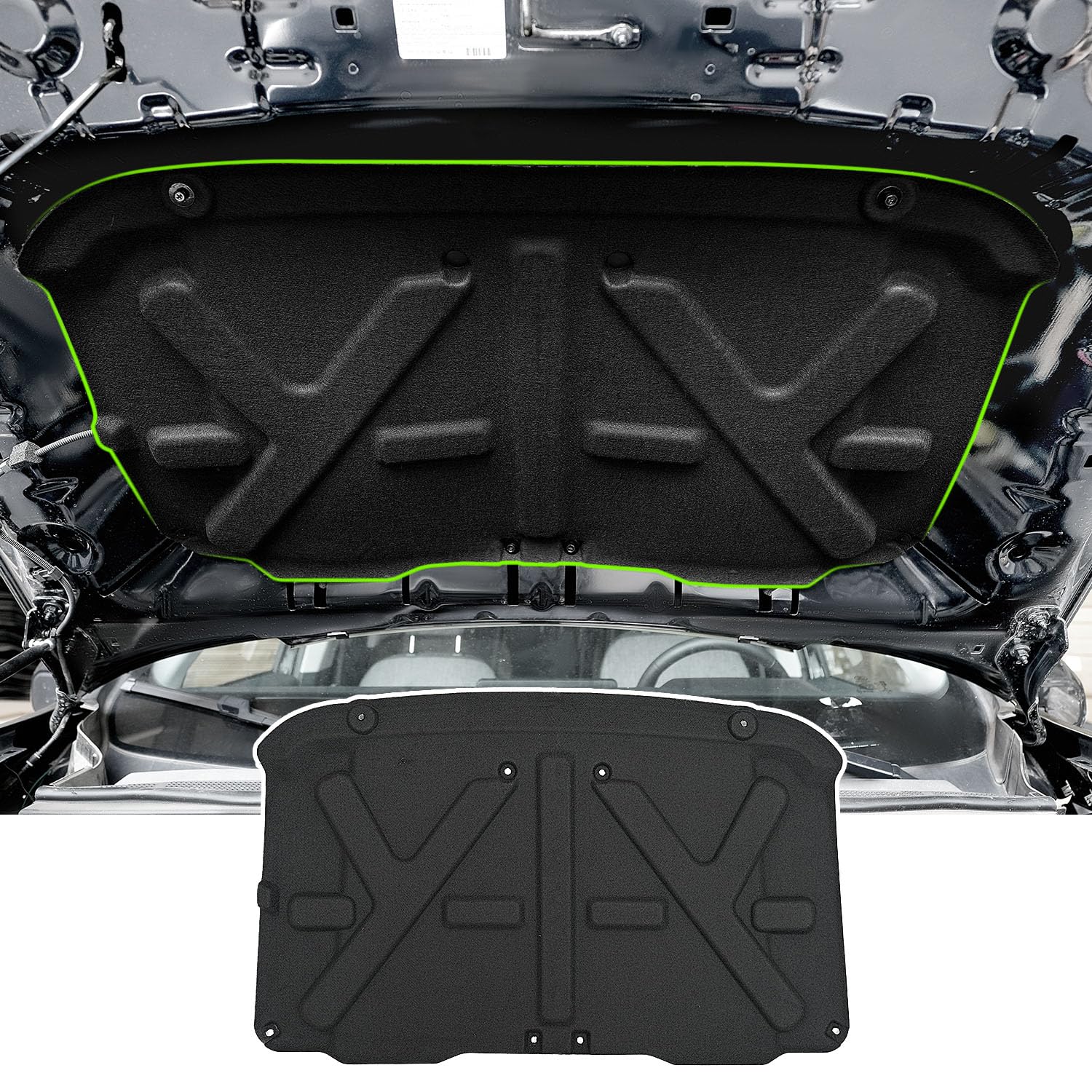 xipoqix Hood Insulation Pad Compatible with 2022-2025 Ford Maverick Sound Deadening Hood Heat Liner Replacement for 2022-2025 Fo