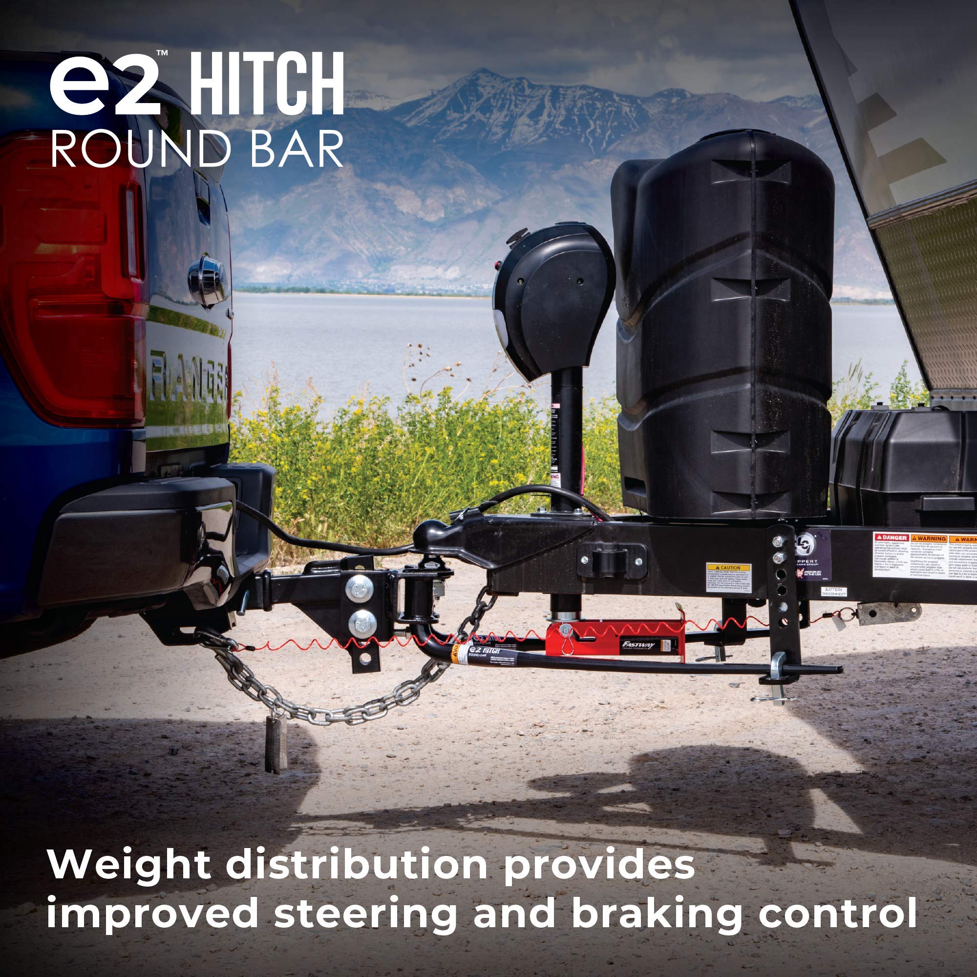 Fastway E2 2-Point Sway Control Round Bar Hitch, 94-00-1000, 10,000 Lbs Trailer Weight Rating, 1,000 Lbs Tongue Weight Rating, W