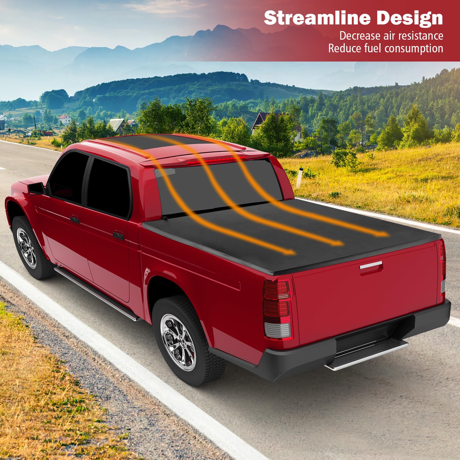 Ironmax Truck Bed Cover, Soft Tri-Fold Truck Tonneau Cover Compatible With 2014-2023 Chevy Silverado/Gmc Sierra 1500 2500Hd/3500Hd, Fleetside 5.8 Feet Bed