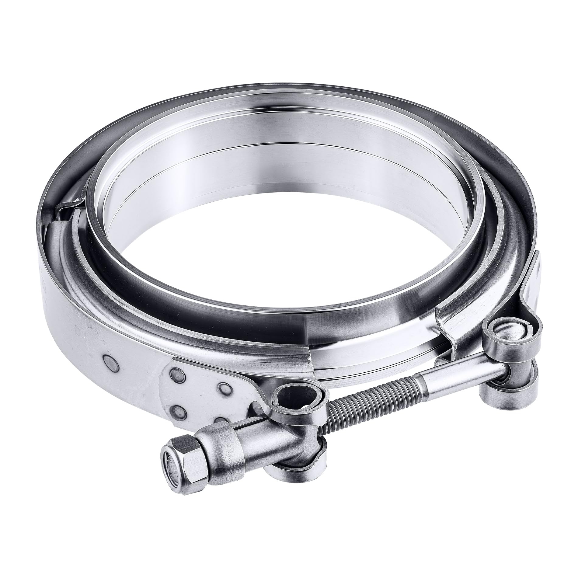 EVIL ENERGY V Band Clamp with Flange Male Female Stainless Steel (1, 4.5)