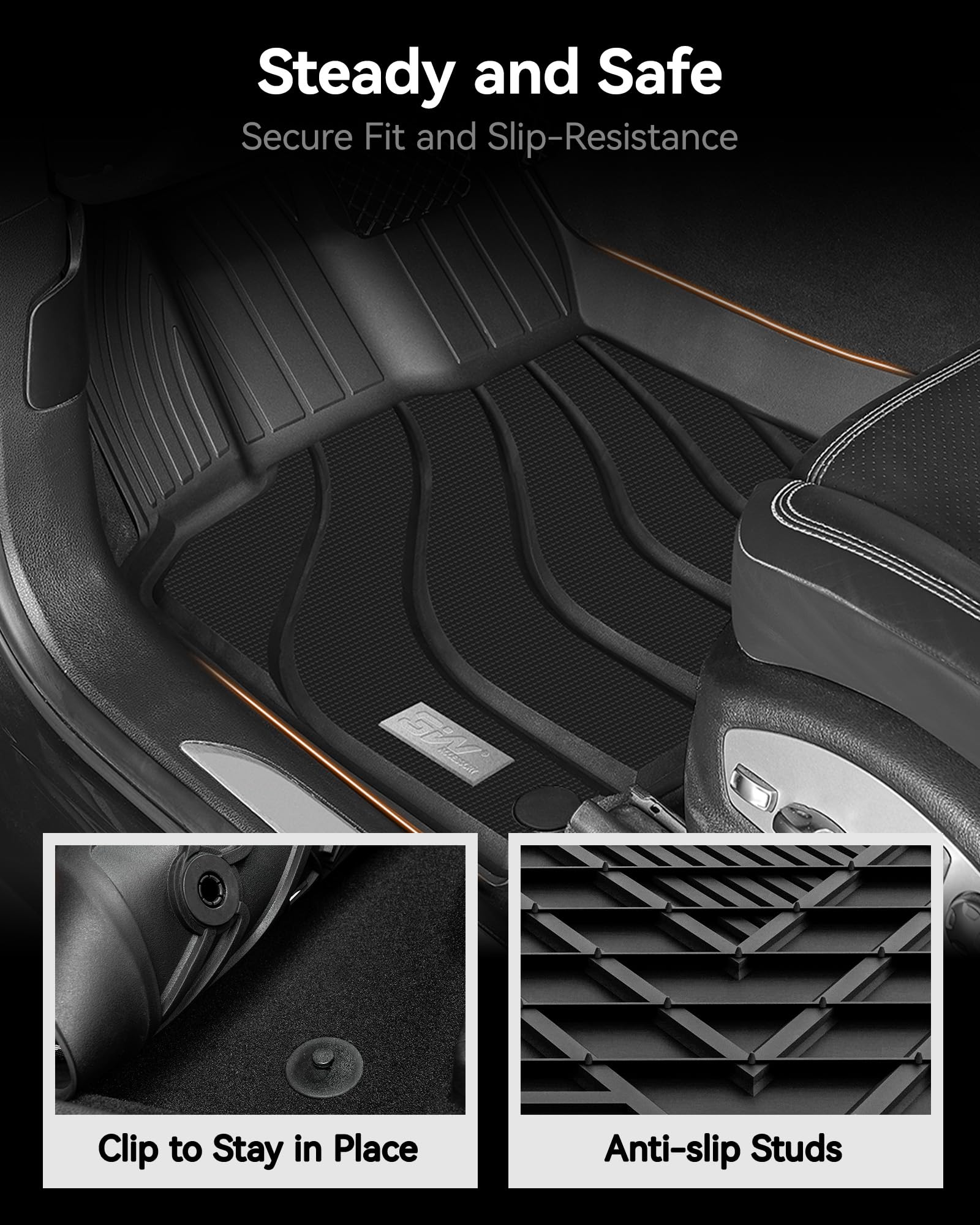 3W Floor Mats & Carpets (1St And 2Nd Rows) Fit For Bmw X3 2011-2017, Tpe All-Weather Harmless Heavy Duty Floor Liner Accessories
