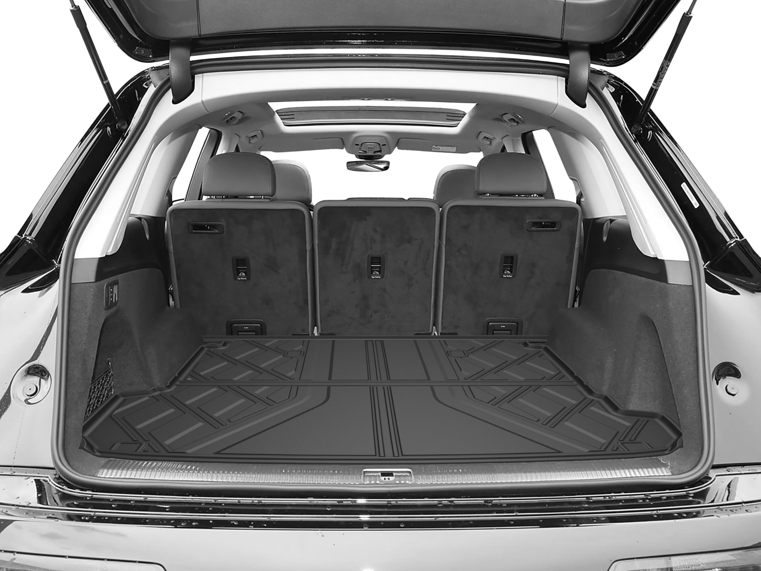 Aomsazto Floor Mats & Cargo Liner Fit For 2017-2025 Audi Q7/Sq7 - Custom Fit All Weather Tpe Rubber Floor Liners For Audi Q7 1St