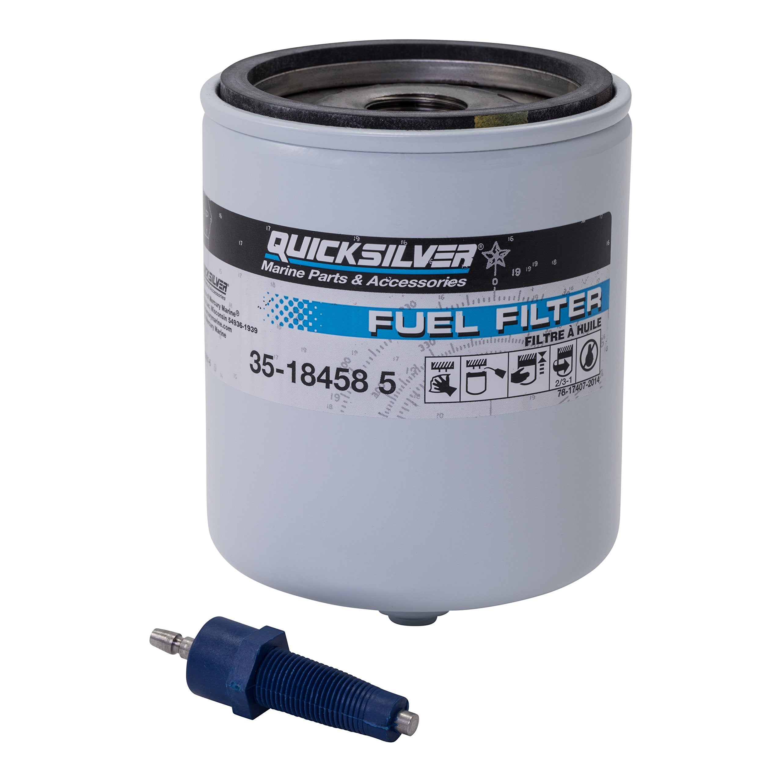Quicksilver By Mercury Marine 18458Q4 Water Separating Fuel Filter Kit W/Blue Water Warning Sensor