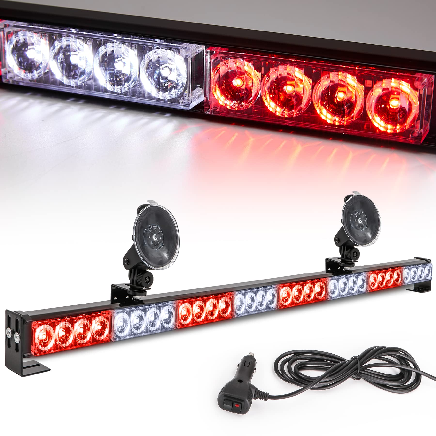 Led Strobe Light Bar 35.5 In 13 Flash Patterns 32 Led Warning Lights Emergency Traffic Advisor Directional Hazard Warning Flashi