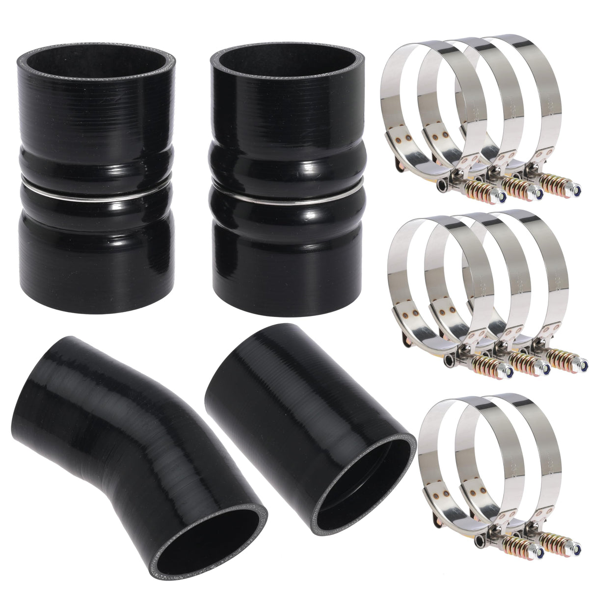 6.0 Turbo Intercooler Boots Clamps Kit For Ford F250 F350 Super Duty Excursion Econoline 6.0L Powerstroke Diesel 6.0 Turbo Inter